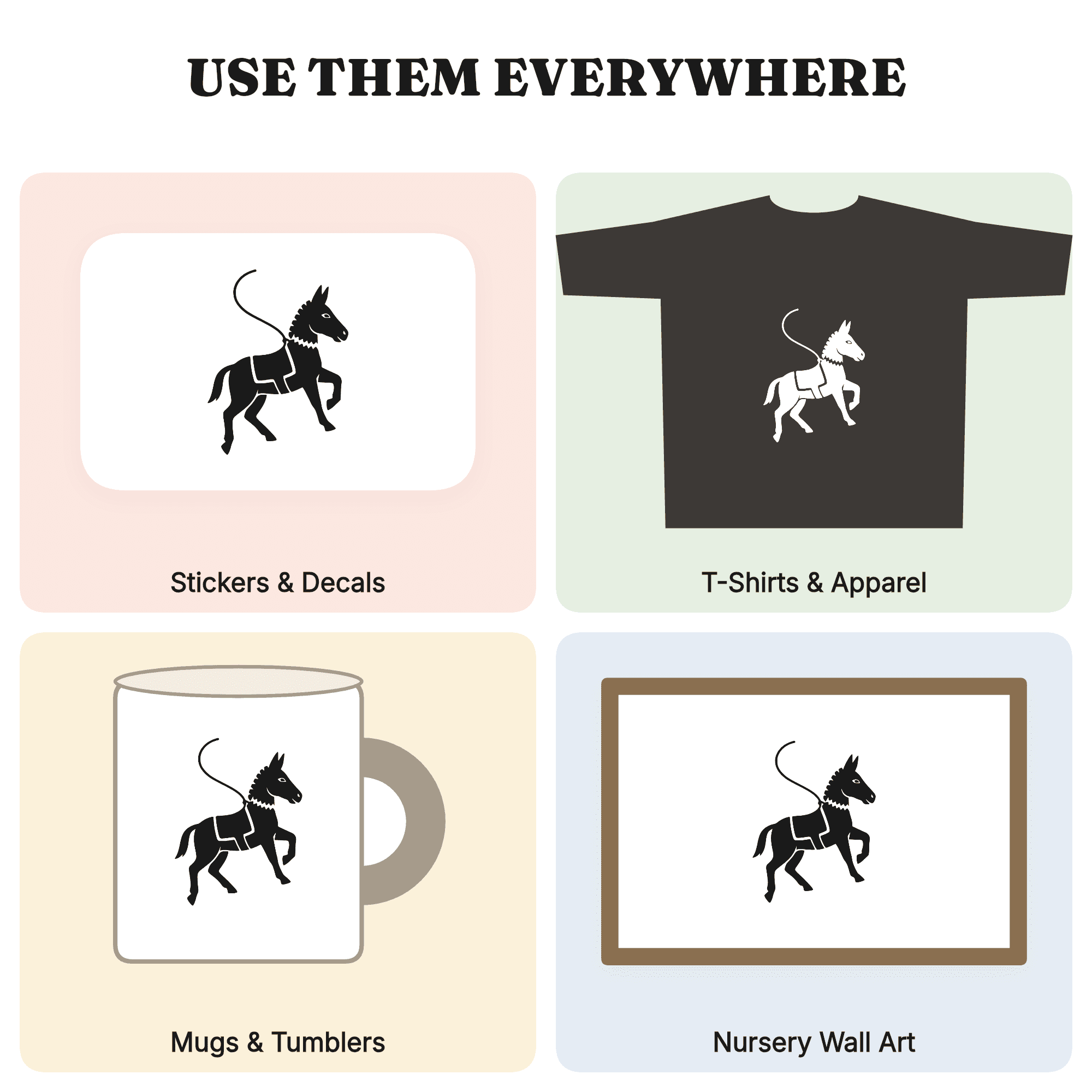 Burro Piñata Mid Swing SVG PNG Cinco de Mayo Silhouette Cut File Fiesta Party Decor Craft Design — view 3