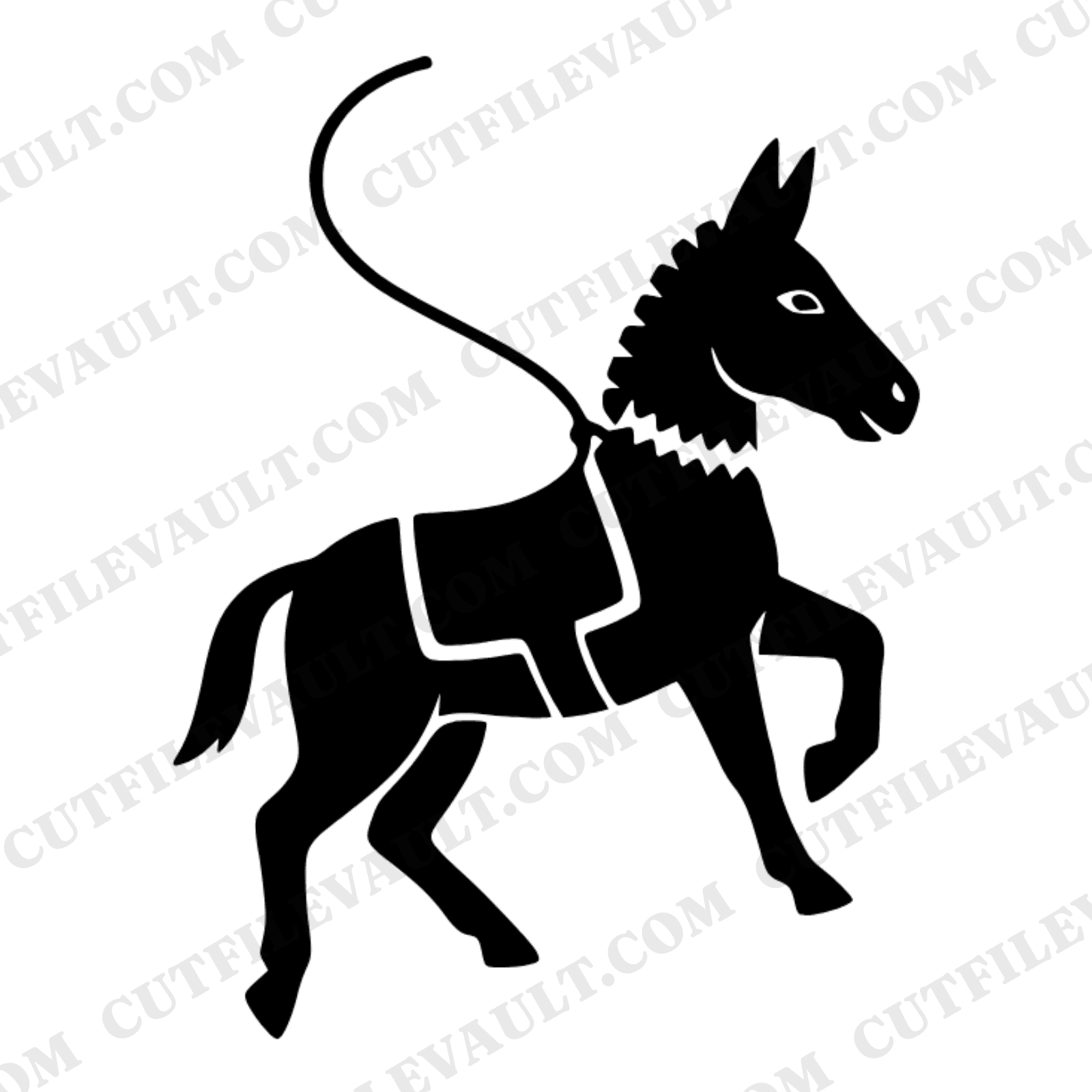 Burro Piñata Mid Swing SVG PNG Cinco de Mayo Silhouette Cut File Fiesta Party Decor Craft Design — view 1