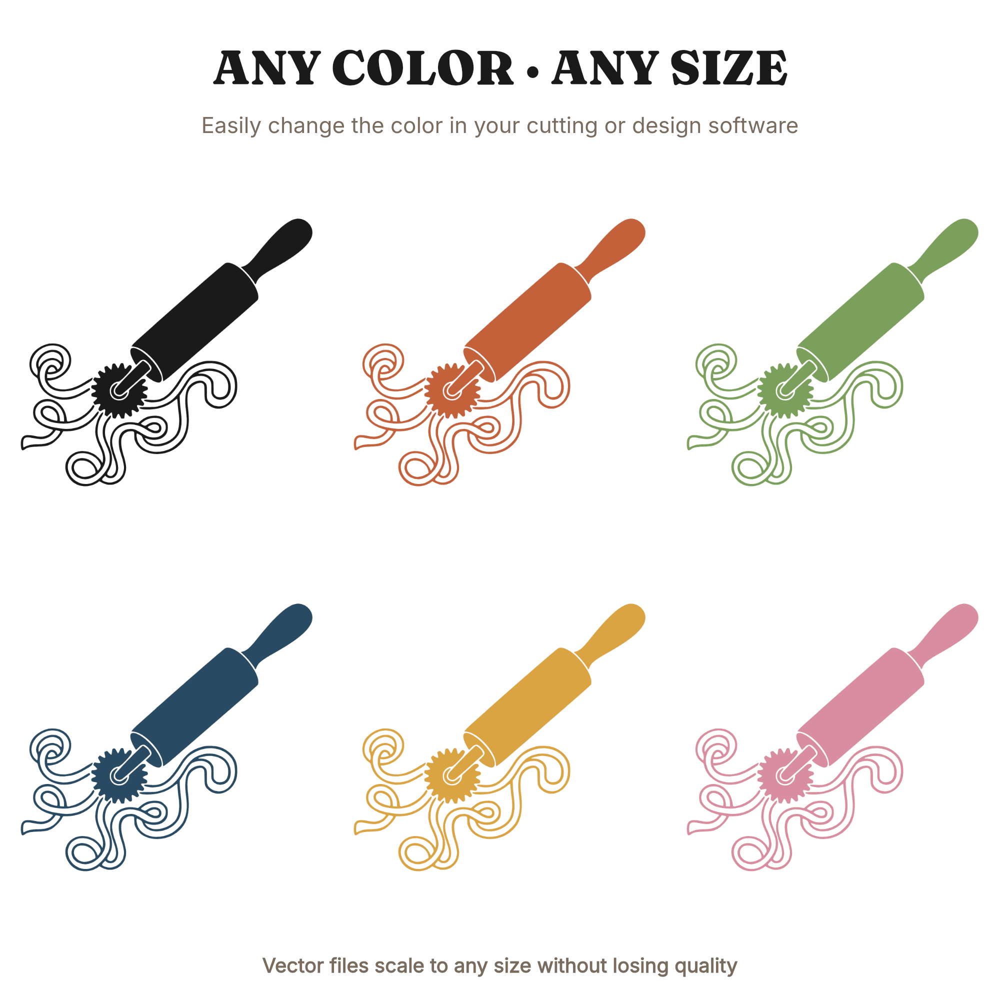 Diagonal Pastry Cutter SVG PNG, Dough Ribbons Line Art, Bakery Kitchen Cutting File for Cricut — view 2