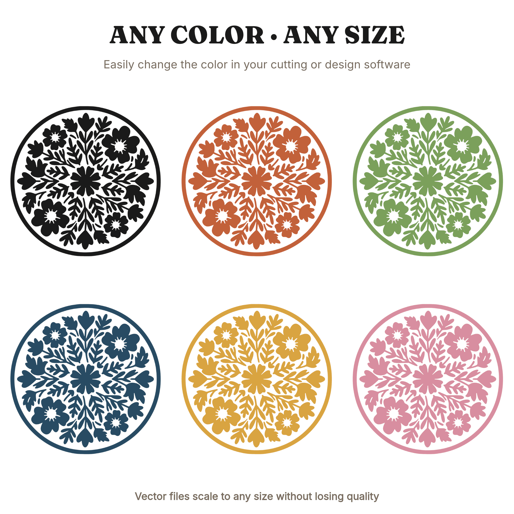 Vintage Cookie Stamp SVG PNG, Donut Day Floral Silhouette, Cottagecore Bakery Cut File Design — view 2
