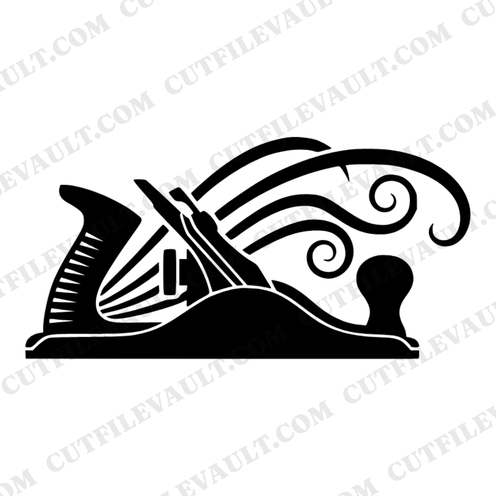 Art Deco Hand Plane SVG PNG, Woodworking Tool Cut File, Father's Day Craftsman Design, Workshop Decor