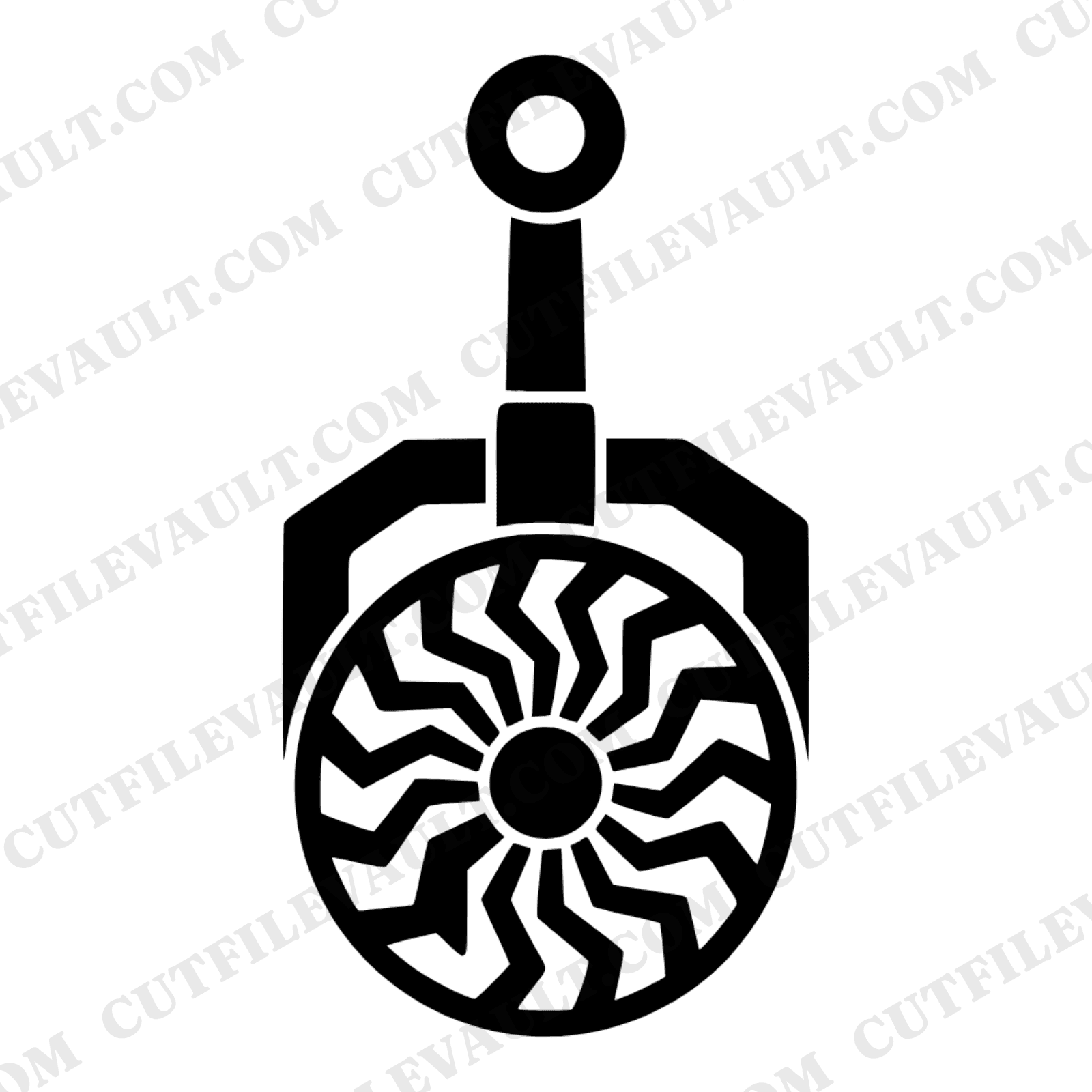 Art Deco Docker Wheel Sunburst SVG PNG, Vintage Baking Tool Cut File, Donut Day Design — view 1