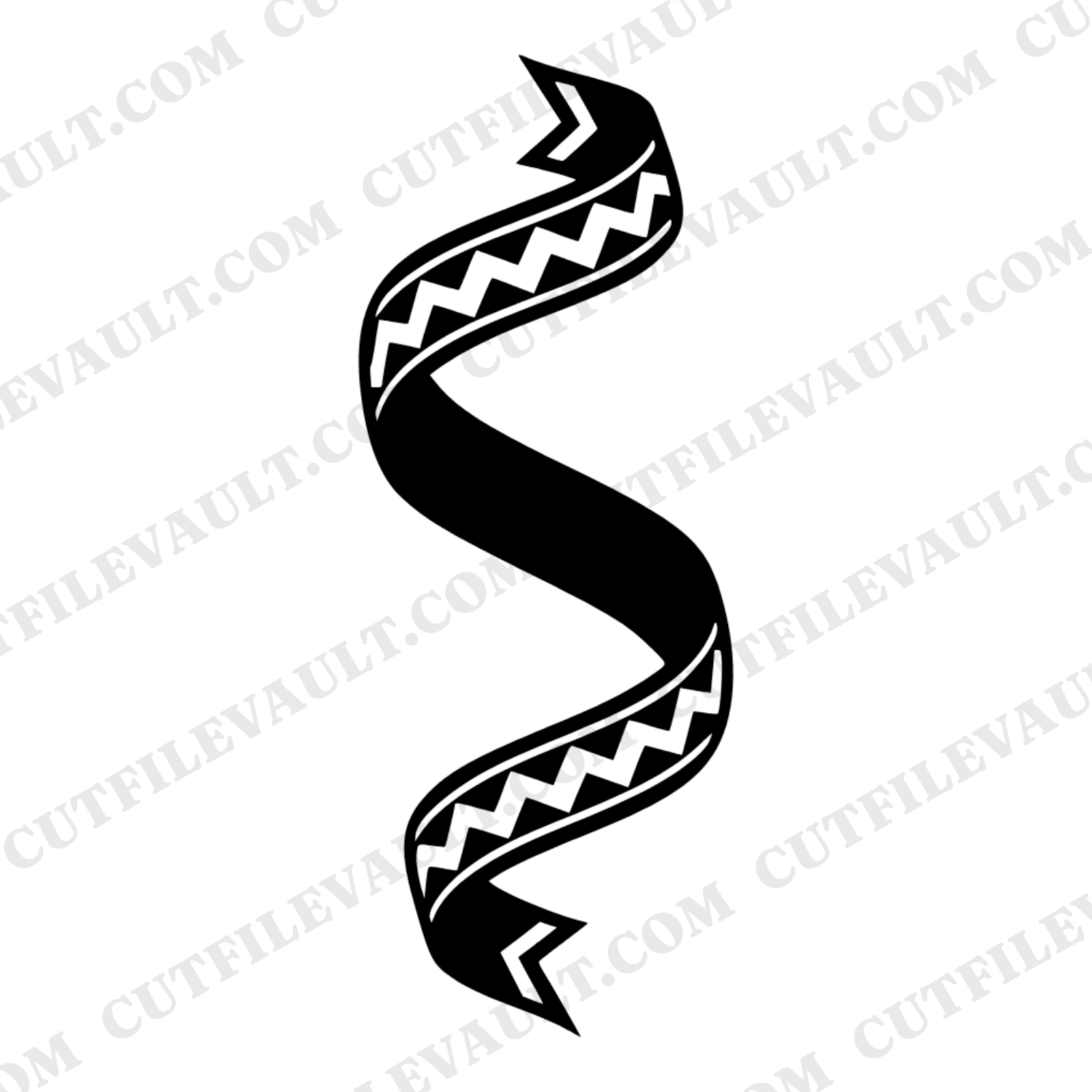 Art Deco Ribbon Banner SVG PNG, S Curve Patriotic Banner, Fourth of July SVG, Geometric Wavy Banner
