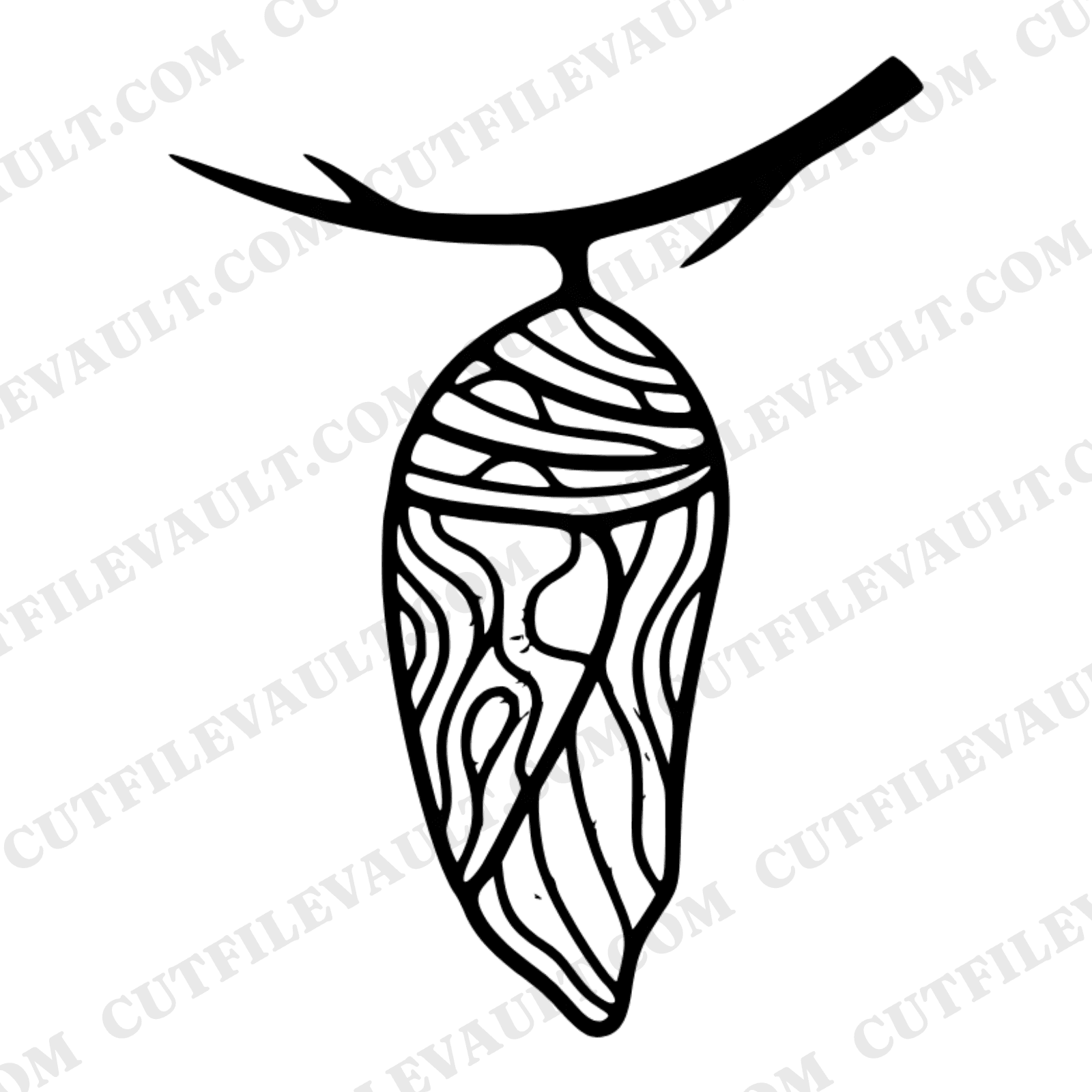 Butterfly Chrysalis SVG PNG Stained Glass Retro 70s Mother's Day Transformation Cut File