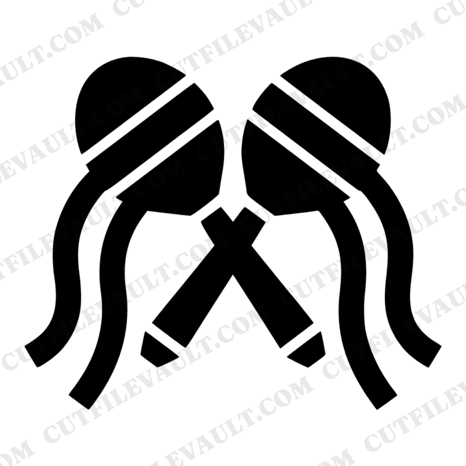 Crossed Maracas SVG PNG Cinco de Mayo Cut File with Ribbon Streamers Brutalist Festive Design
