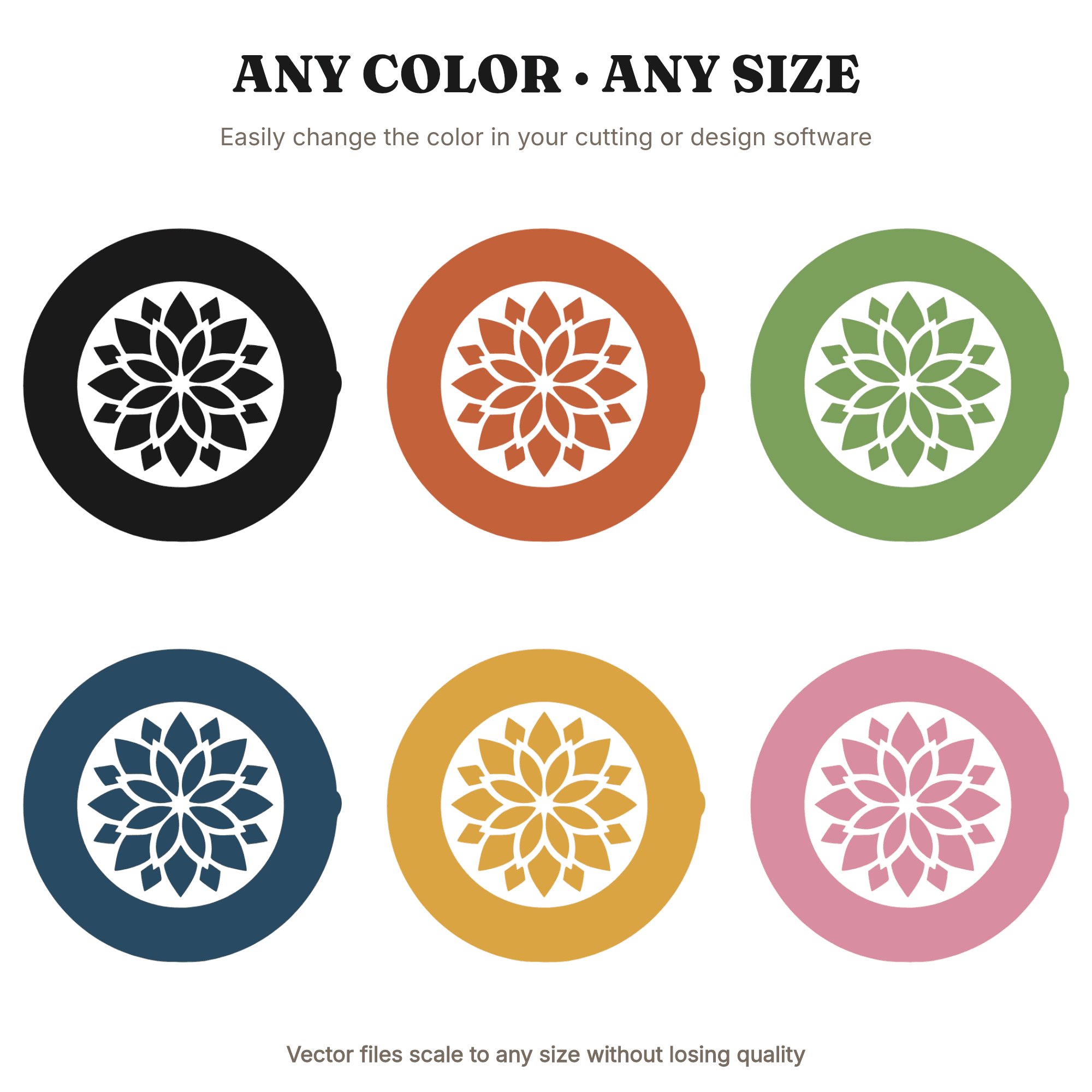 Overhead Teacup Monogram SVG PNG, Floral Mother's Day Silhouette Cut File, Brutalist Design — view 2
