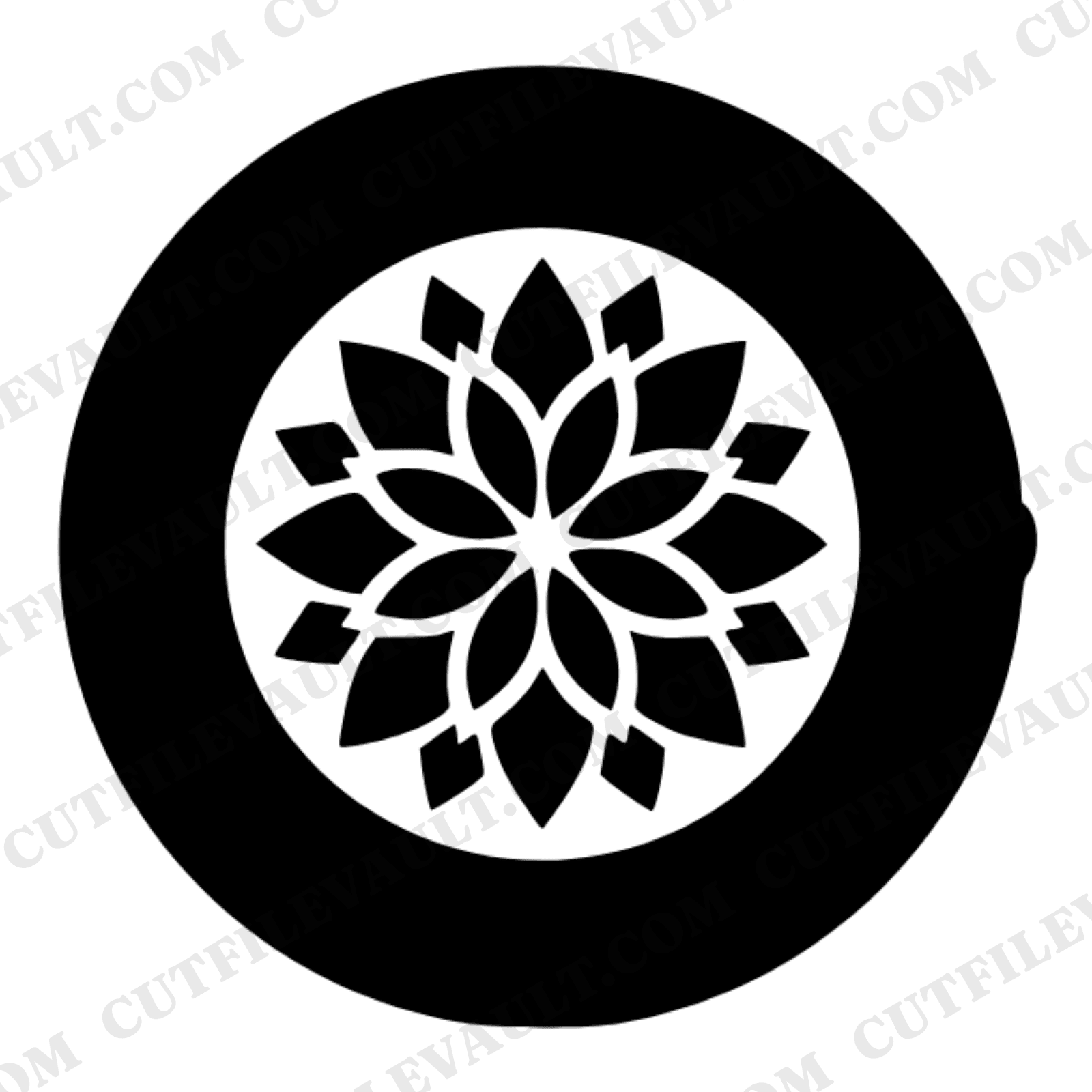 Overhead Teacup Monogram SVG PNG, Floral Mother's Day Silhouette Cut File, Brutalist Design — view 1