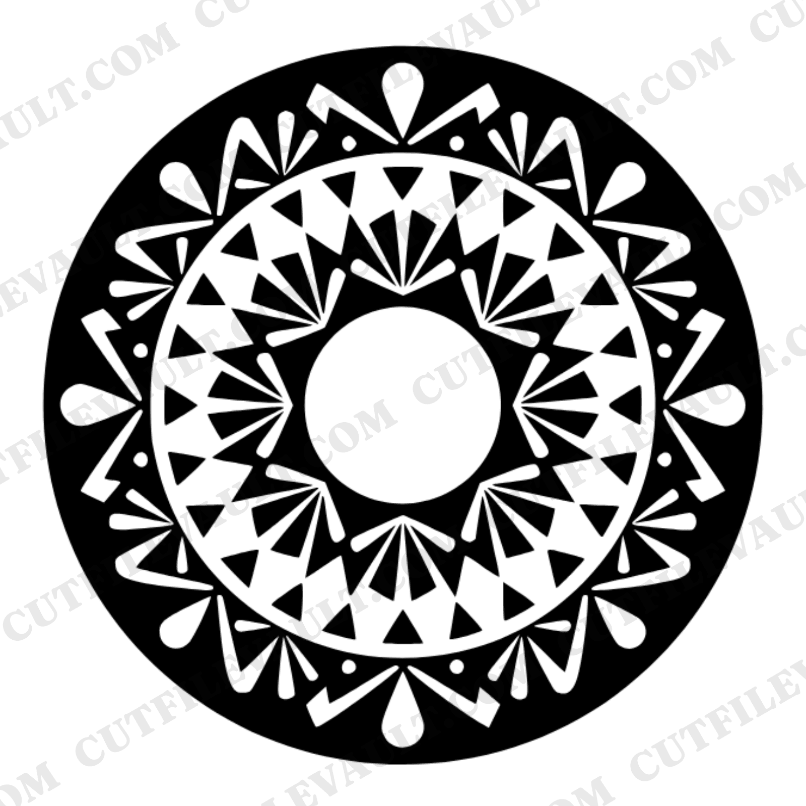 Donut Mandala SVG PNG, Glazed Donut Cut File, Mid Century Kitchen Decor, National Donut Day Design