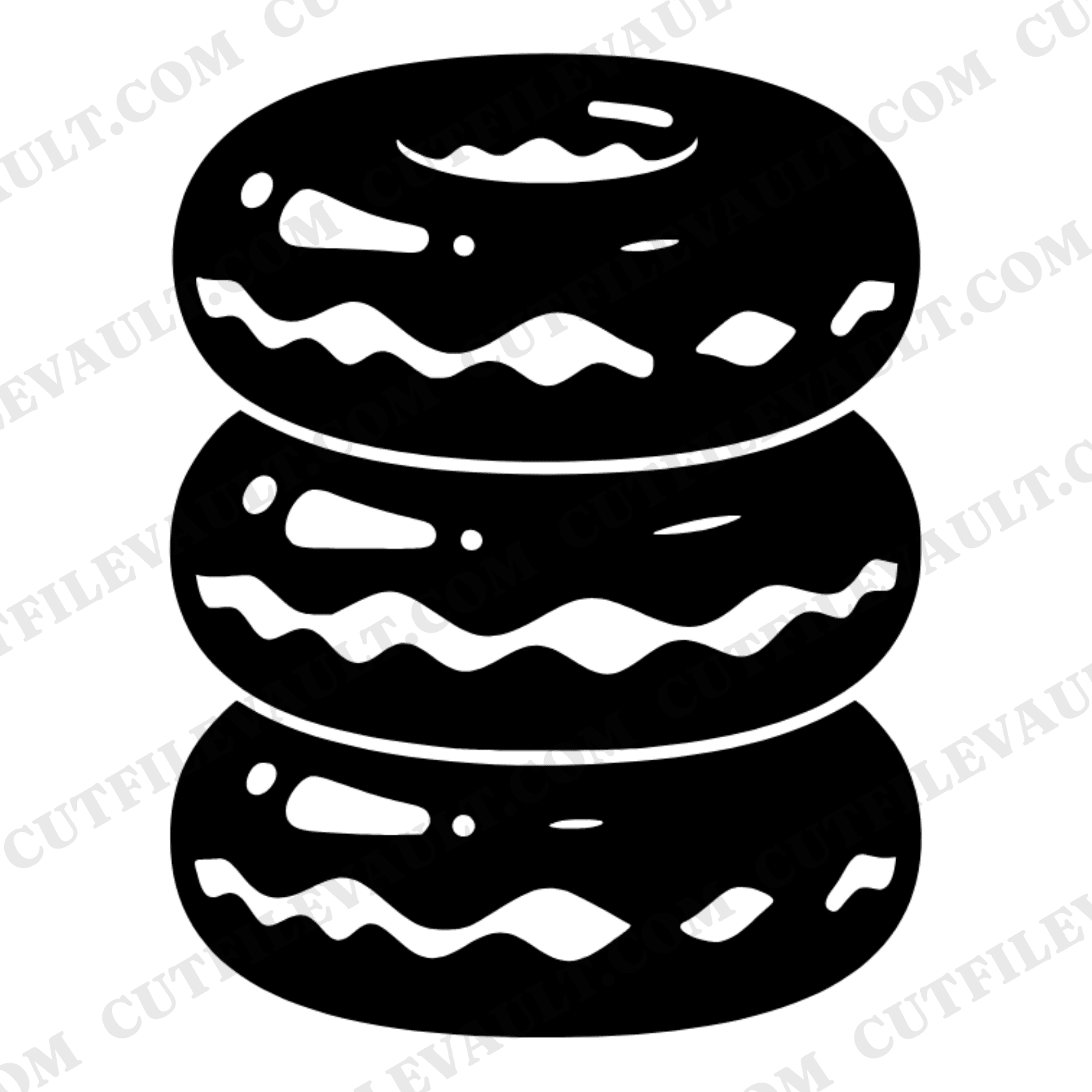 Y2K Puffy Donut Stack SVG PNG Vintage Botanical Cut File for National Donut Day Cricut Silhouette