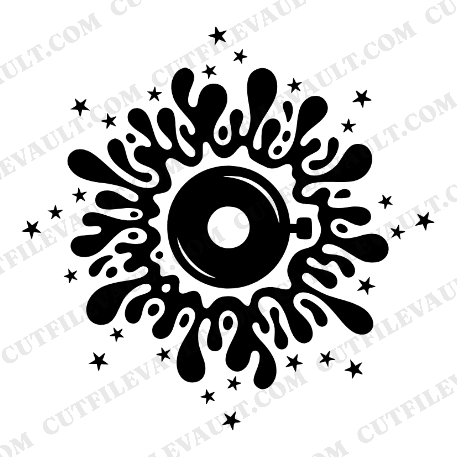 Bike to Work Day SVG PNG Bicycle Bell Constellation Stars Cut File Cosmic Celestial Design
