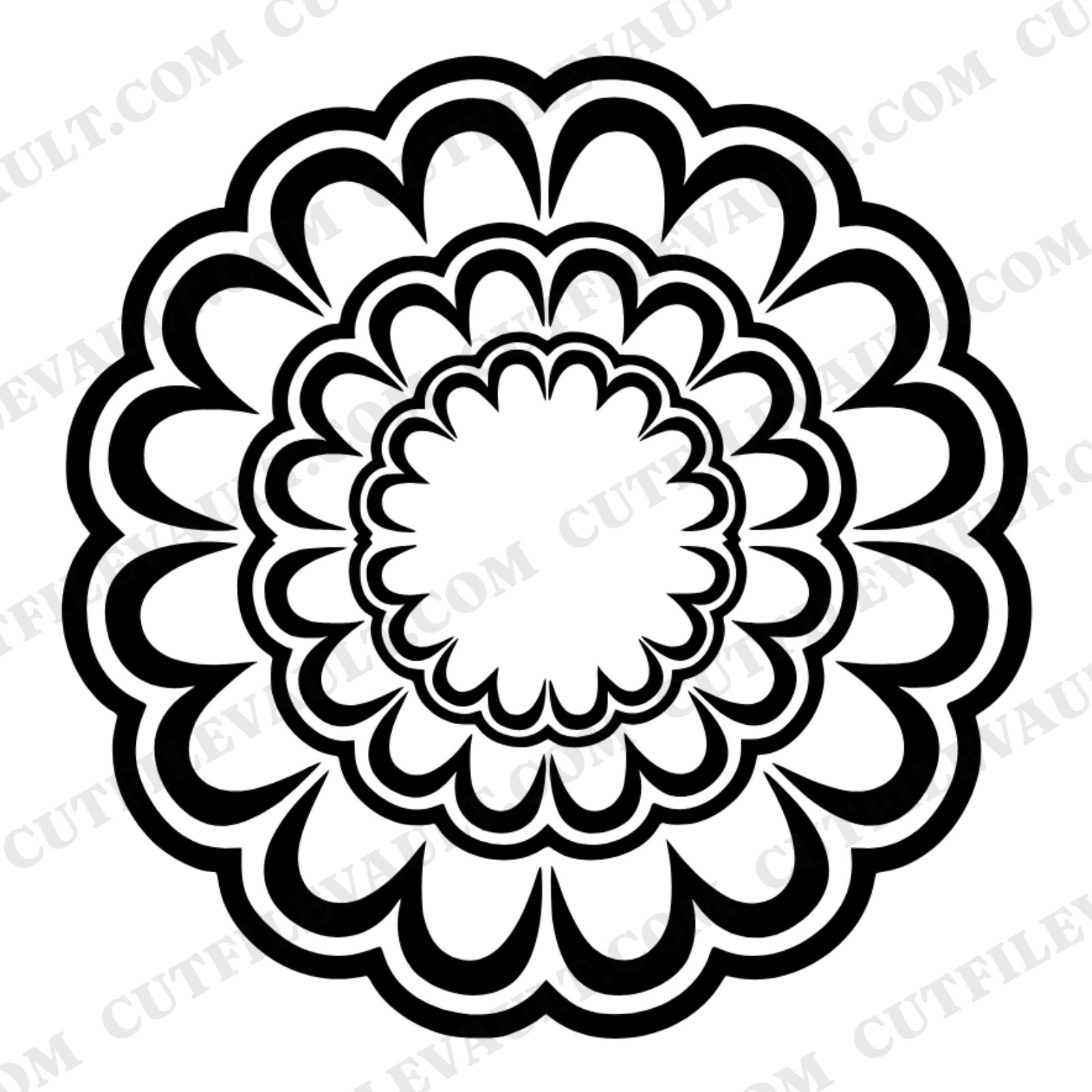 Retro Wedding Cake Stand Mandala SVG PNG, 70s Groovy Tiered Cake Top View Cut File for Cricut