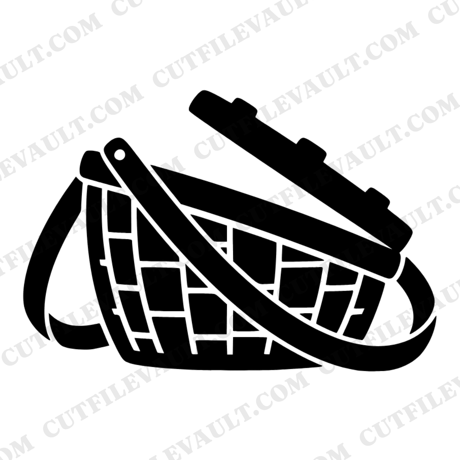 Fishing Creel SVG PNG, Vintage Tackle Basket Cut File, Art Deco Father's Day Design, Cricut