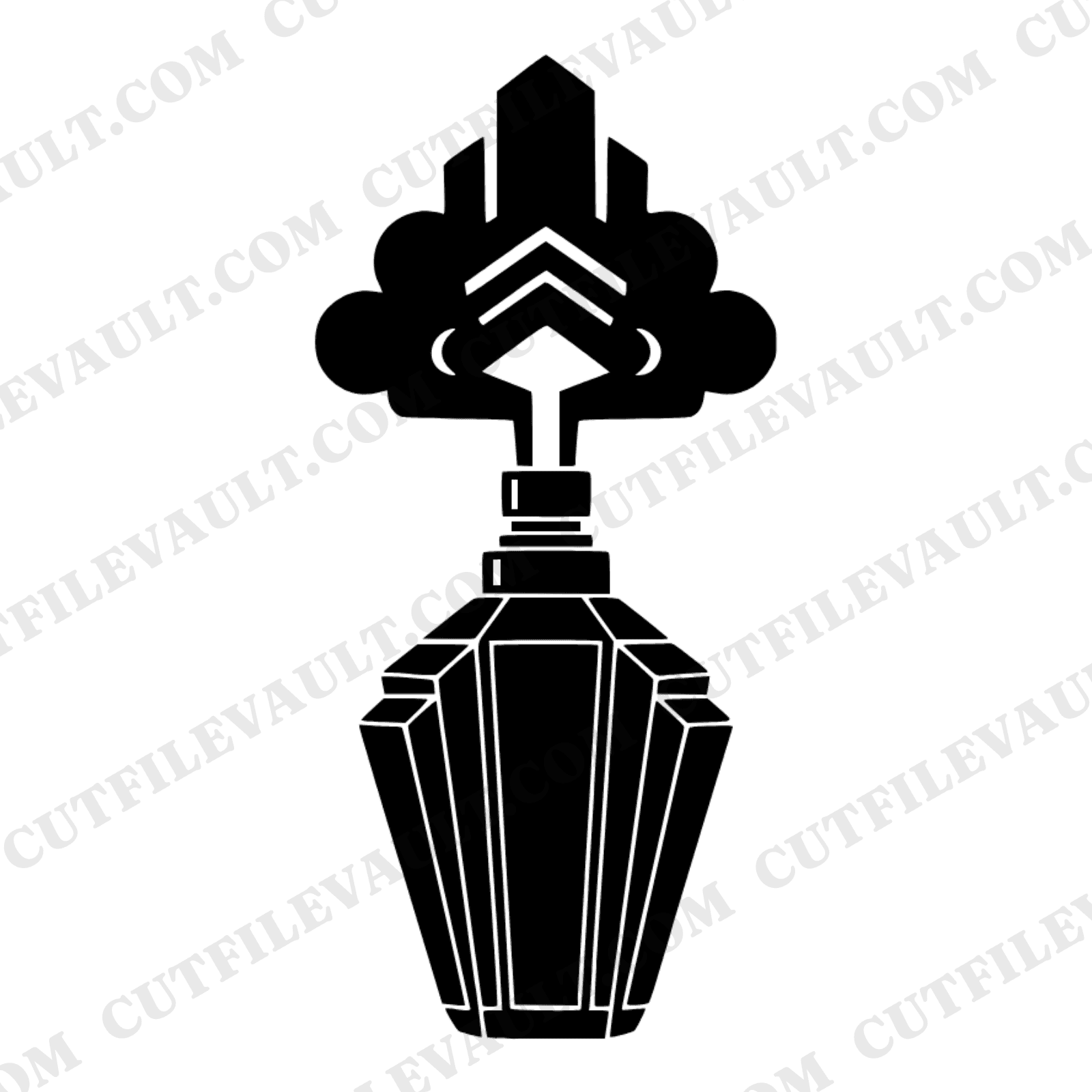 Art Deco Perfume Atomizer SVG PNG, Geometric Vapor Swirls Cut File, Vintage Mother's Day Design