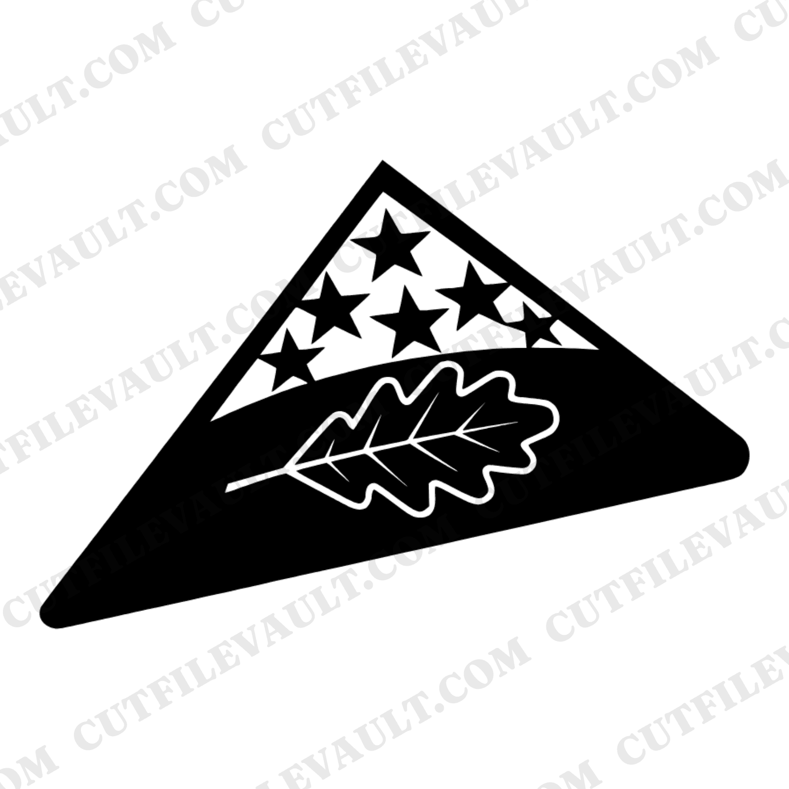 Folded Flag Triangle SVG PNG Memorial Day Oak Leaf Tribute Cut File Patriotic Stained Glass Design