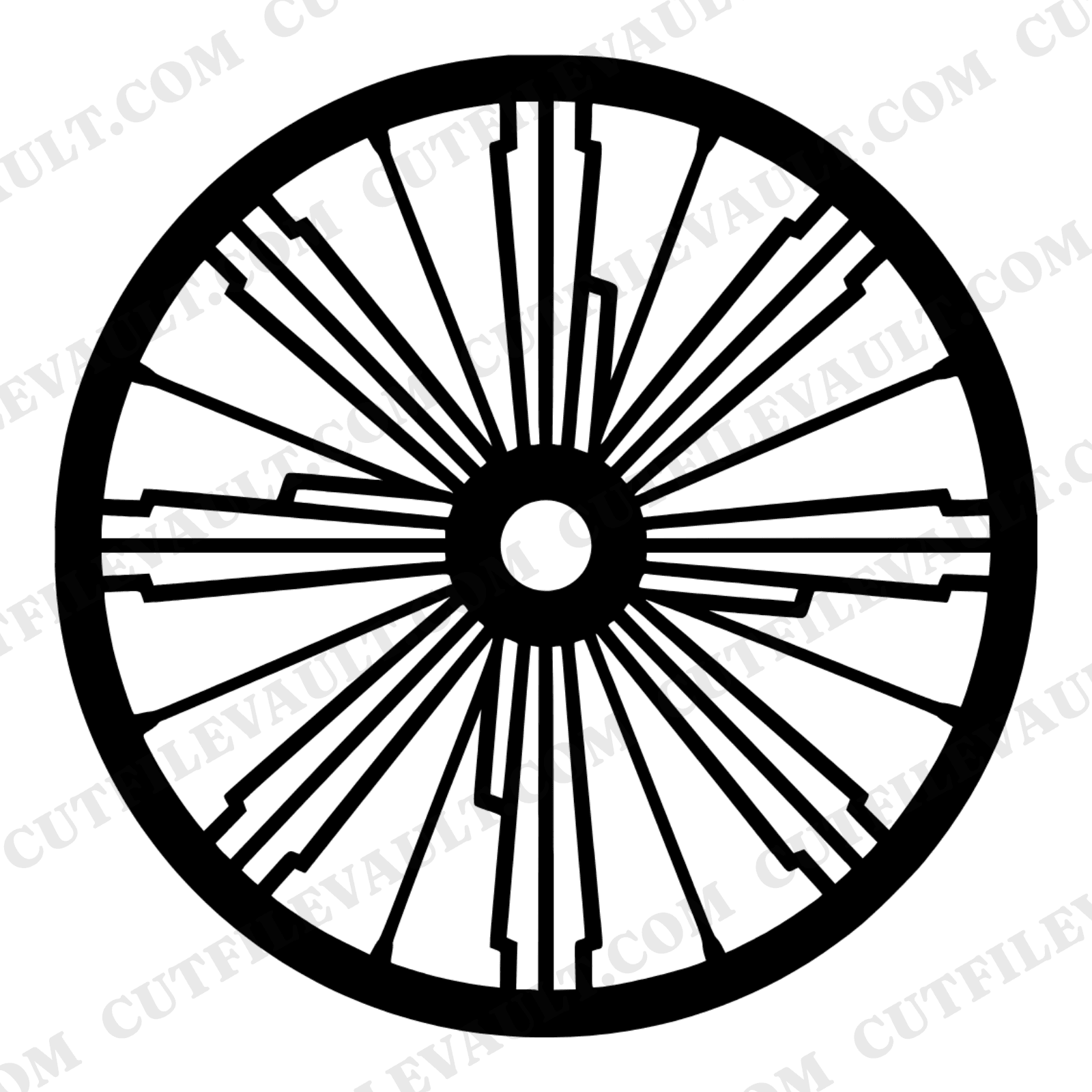 Art Deco Bicycle Wheel Mandala SVG PNG, Geometric Bike Spoke Cut File, Layered Vinyl Design