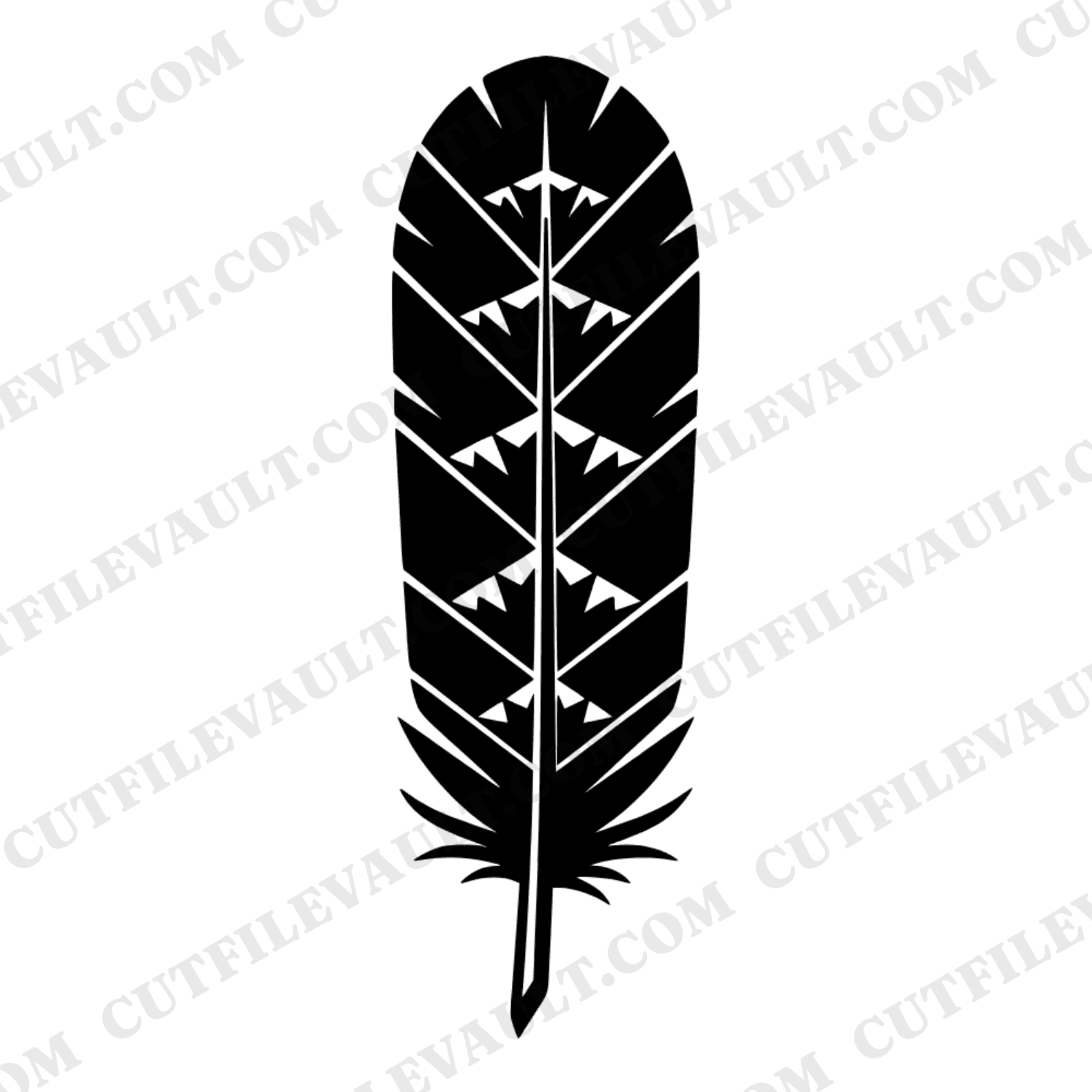 Patriotic Eagle Feather SVG PNG, Art Deco Flagpole Design, 4th of July Cut File, Americana Silhouette