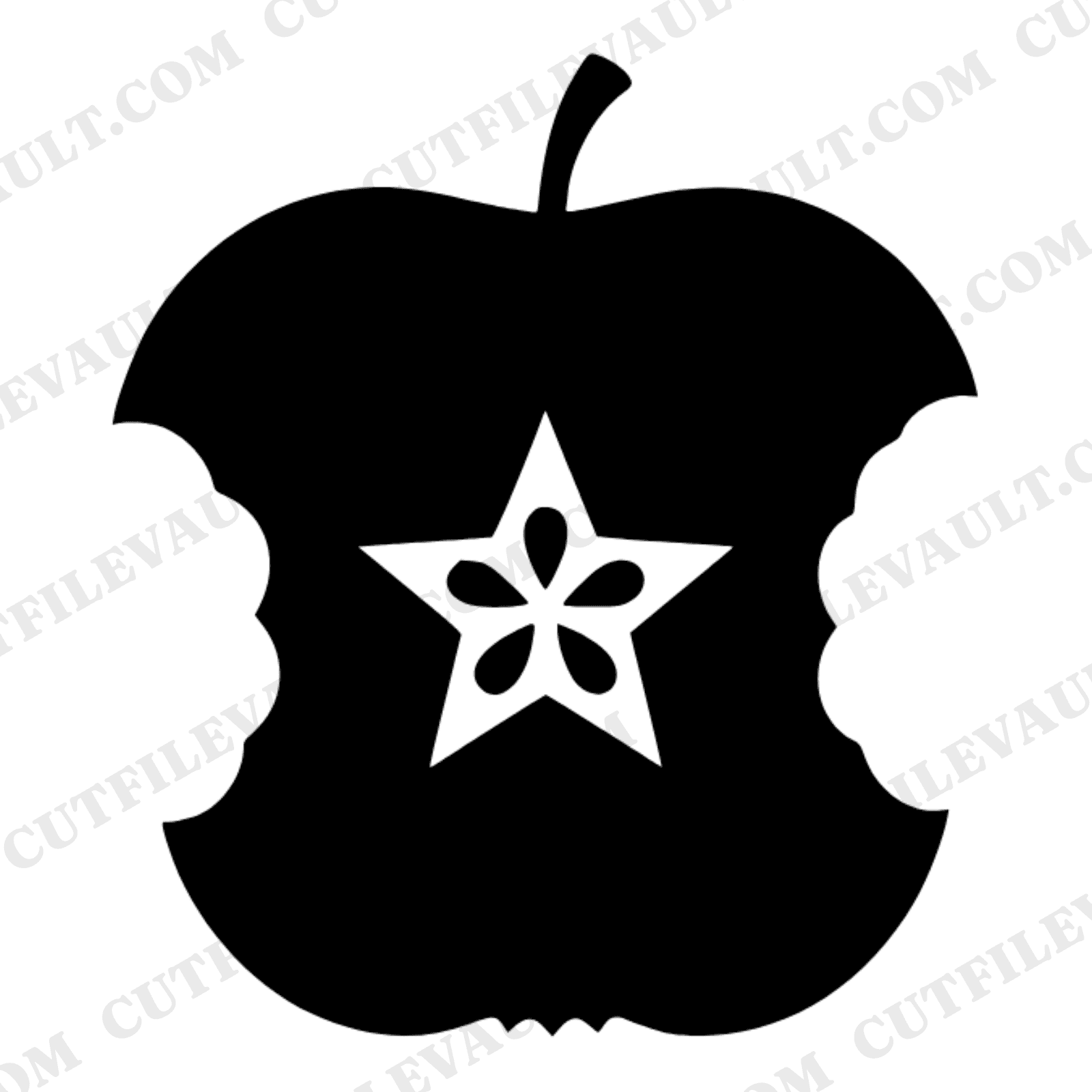 Apple Core Star Teacher Appreciation SVG PNG Cut File Boho Wax Seal Silhouette Design Card Making — view 1