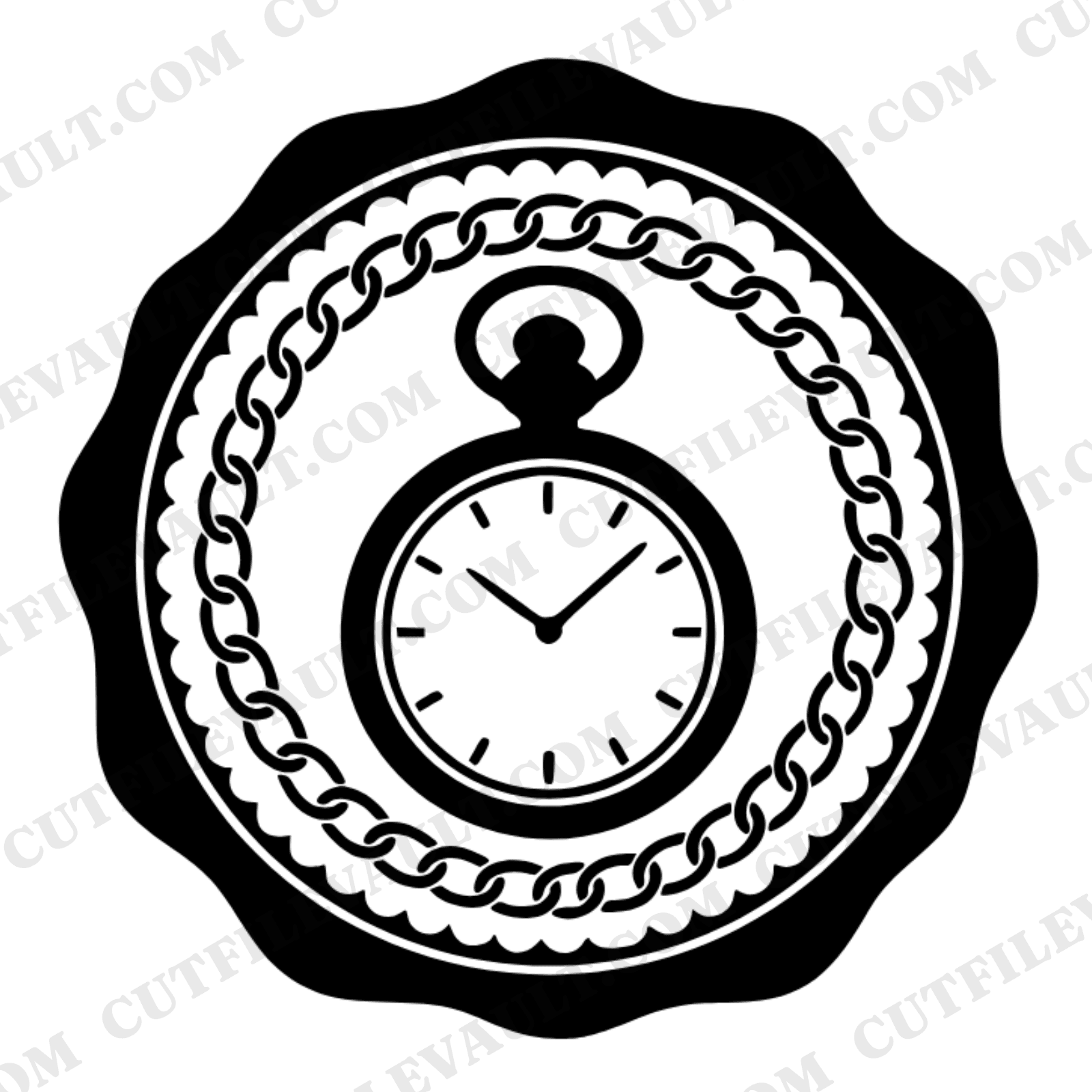 Pocket Watch Wax Seal SVG PNG Father's Day Vintage Emblem Cut File for Cricut Silhouette