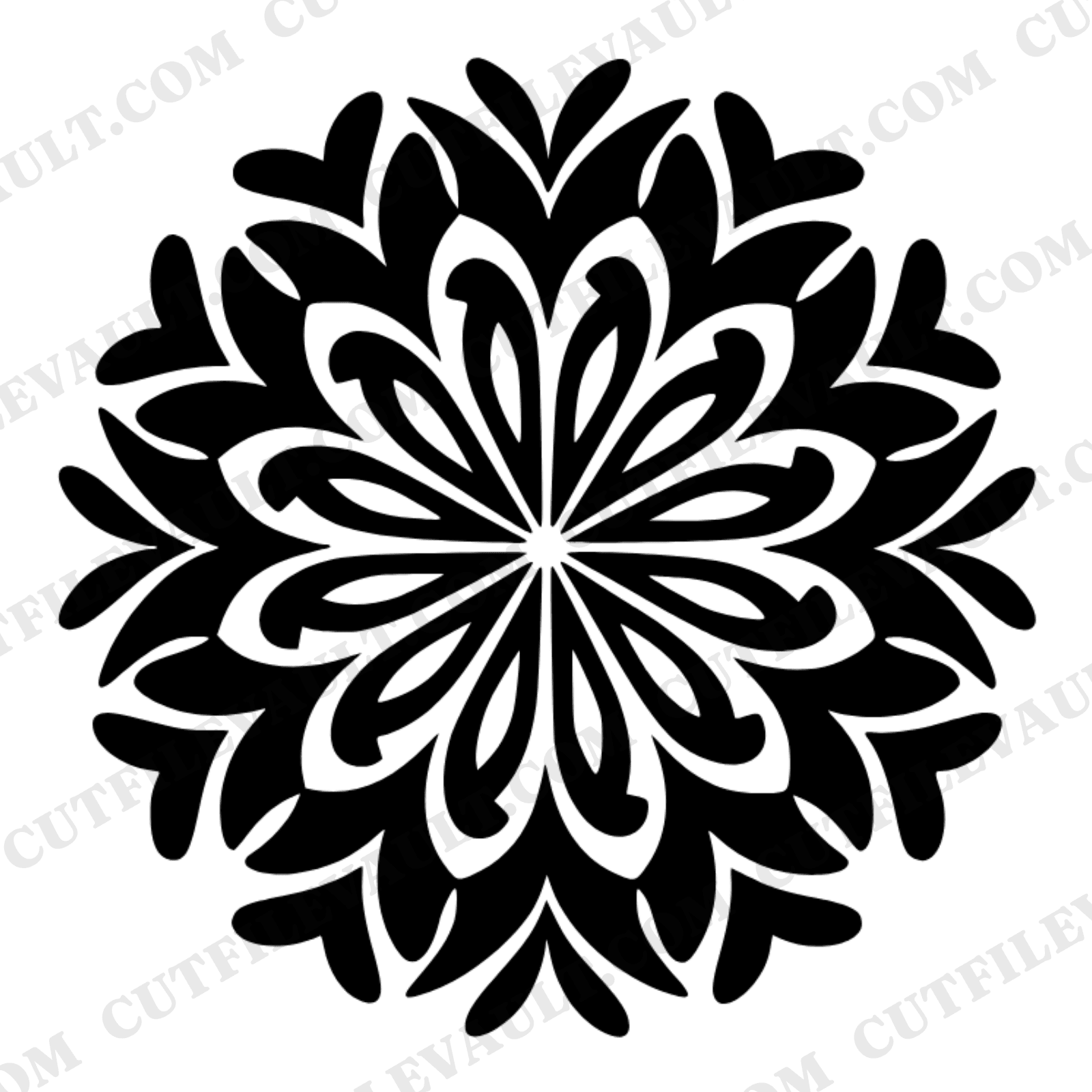 Chrysanthemum Firework SVG PNG, Fourth of July Floral Burst Silhouette, Patriotic Mandala Cut File