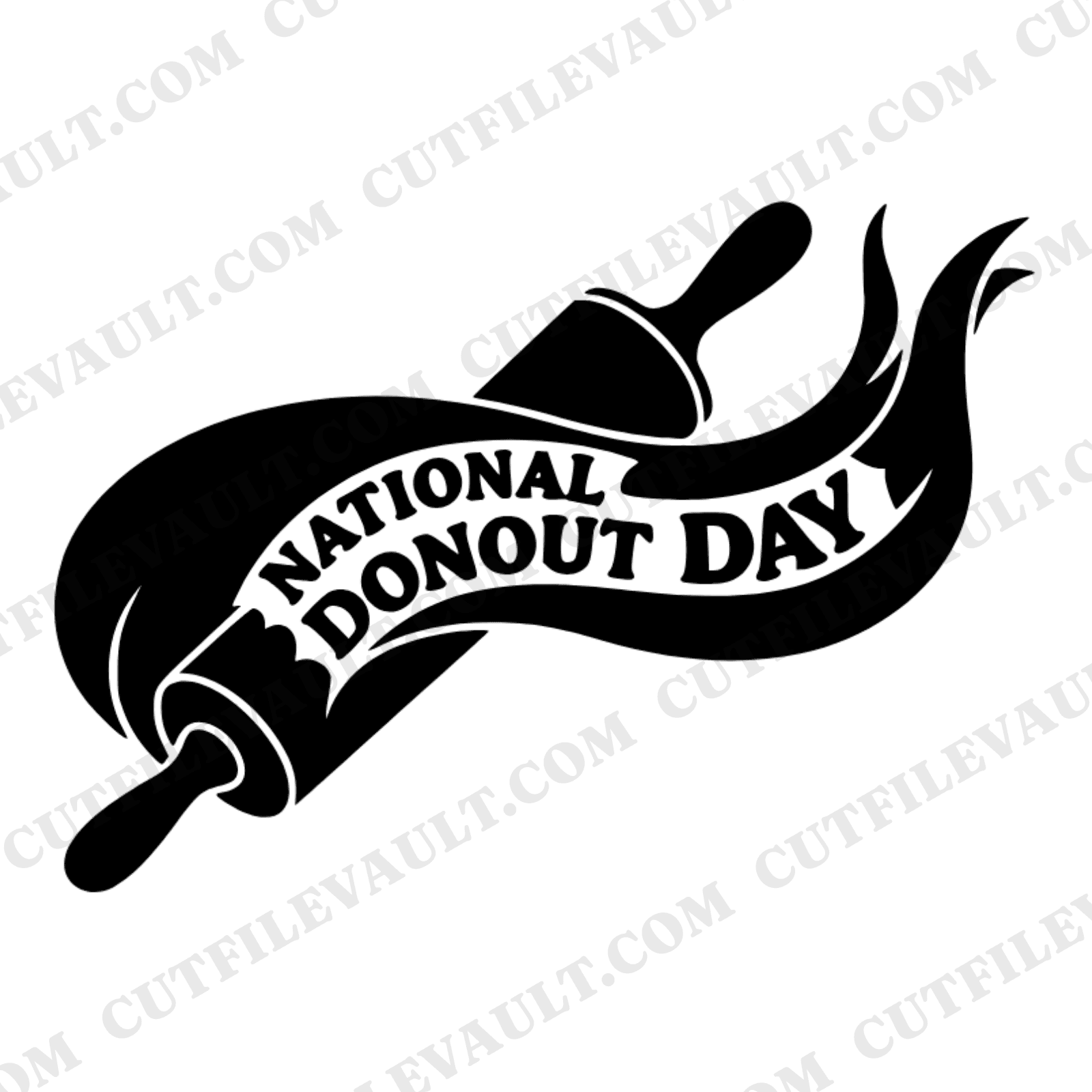 Rolling Pin SVG, National Donut Day SVG PNG, Bakery Cut File, Mid Century Kitchen Decor, Vinyl Decal
