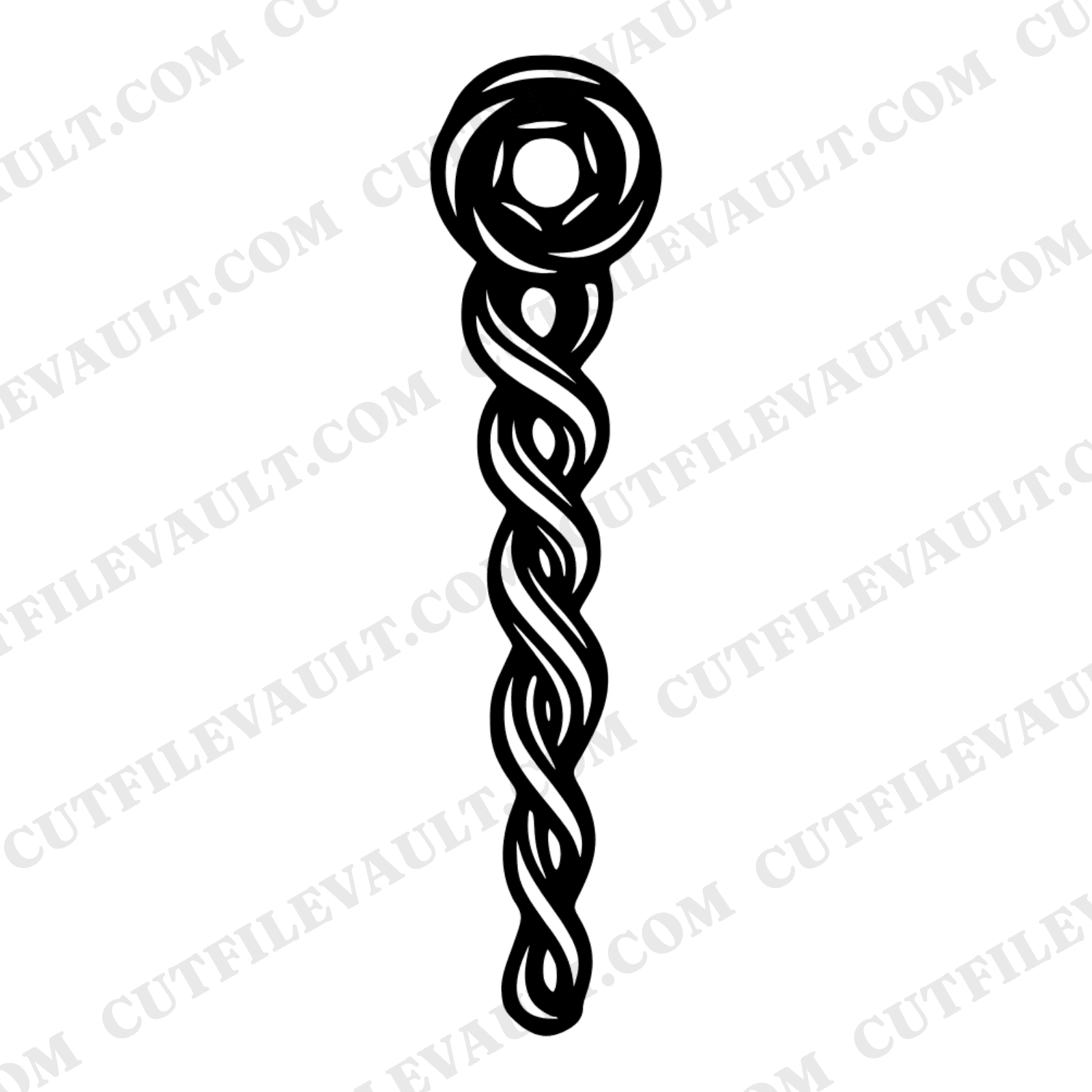 Enchanted Cruller Totem Staff SVG PNG, Art Deco Doughnut Day Cut File, Mystical Donut Design