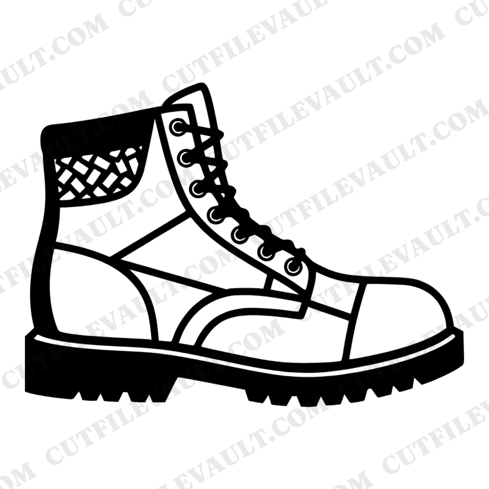 Labor Day Work Boot Cross Section SVG PNG Cut File Stained Glass Geometric Craftsman Design