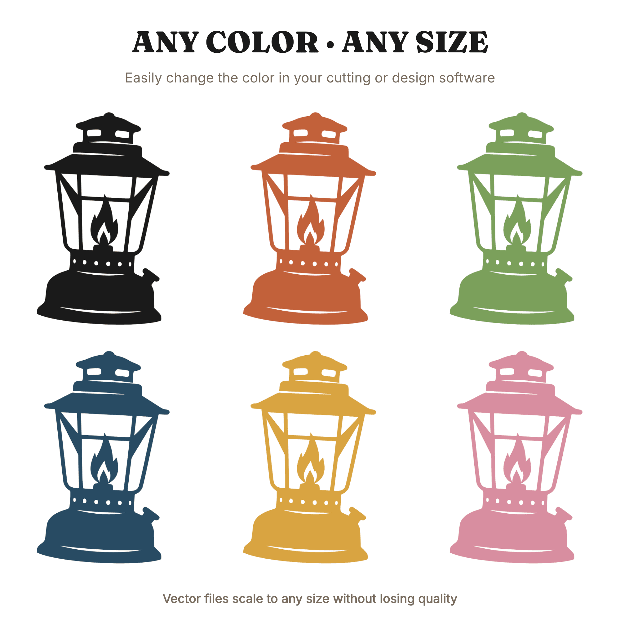 Vintage Camping Lantern SVG PNG Retro 70s Silhouette Cut File Father's Day Outdoor Adventure — view 2