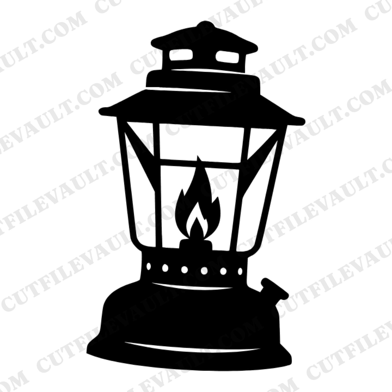 Vintage Camping Lantern SVG PNG Retro 70s Silhouette Cut File Father's Day Outdoor Adventure — view 1