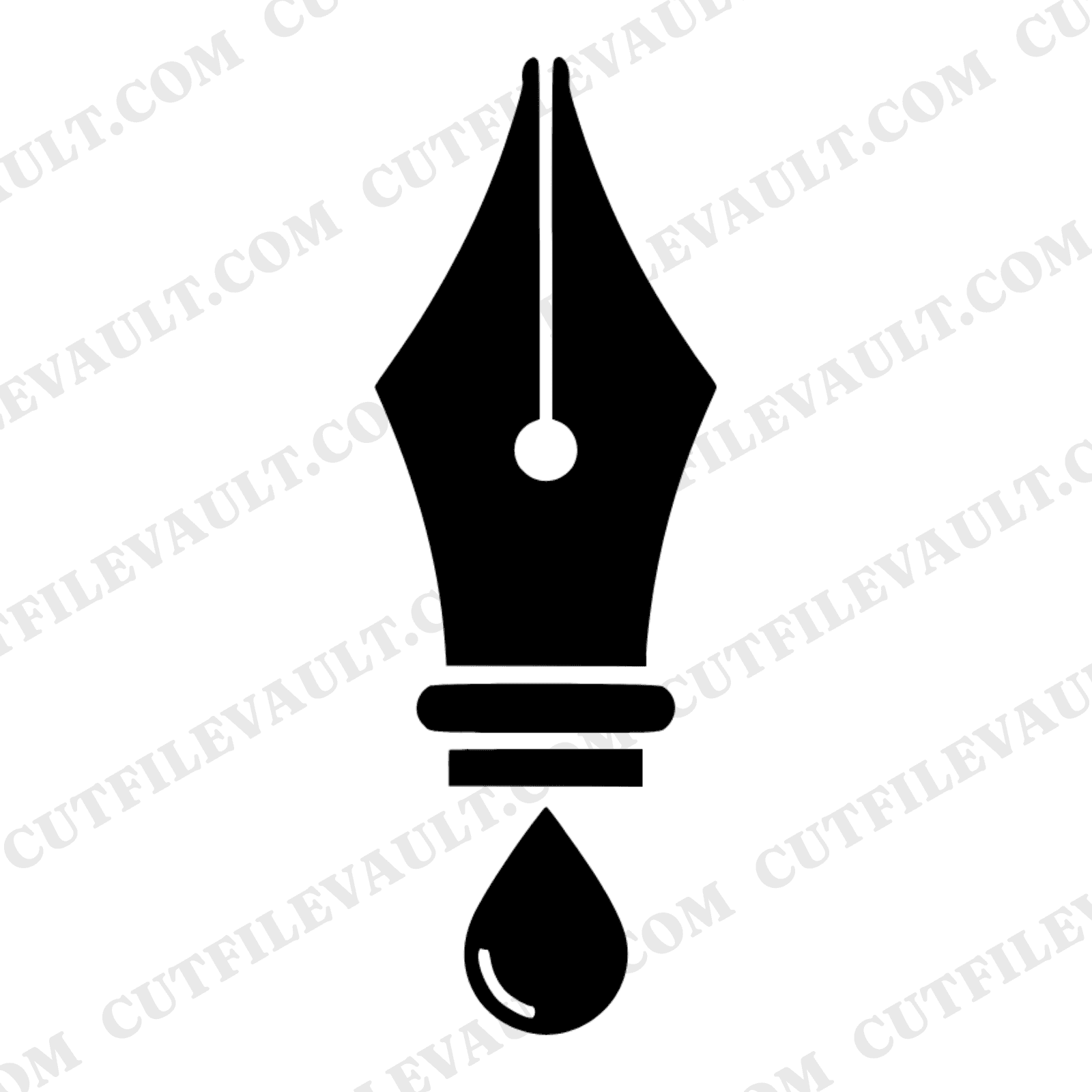 Fountain Pen Nib SVG PNG, Ink Drop Silhouette, Back to School Cut File, Writer Gift Design