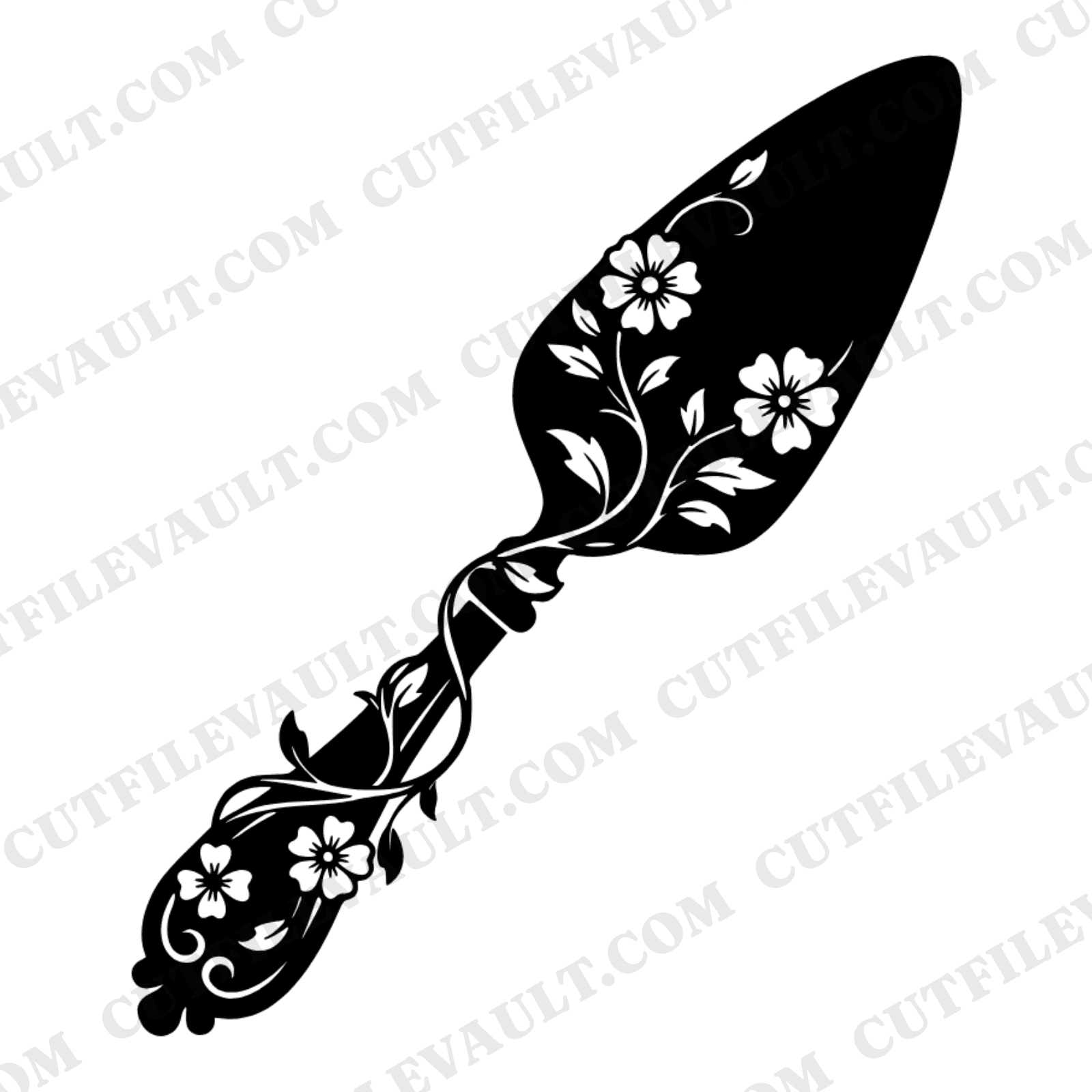 Retro Floral Wedding Cake Server SVG PNG, 70s Wave Bridal Shower Decor, Vintage Wedding Clipart