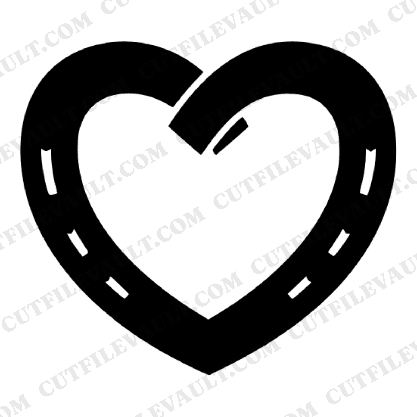 Horseshoe Heart SVG PNG, Rustic Wedding Silhouette, Country Farm Bridal Cut File for Cricut
