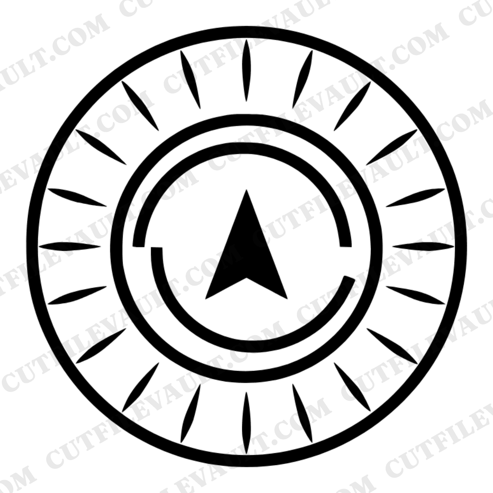 Summer Solstice Sundial SVG PNG Art Deco Geometric Spiral Time Marker Cut File Design