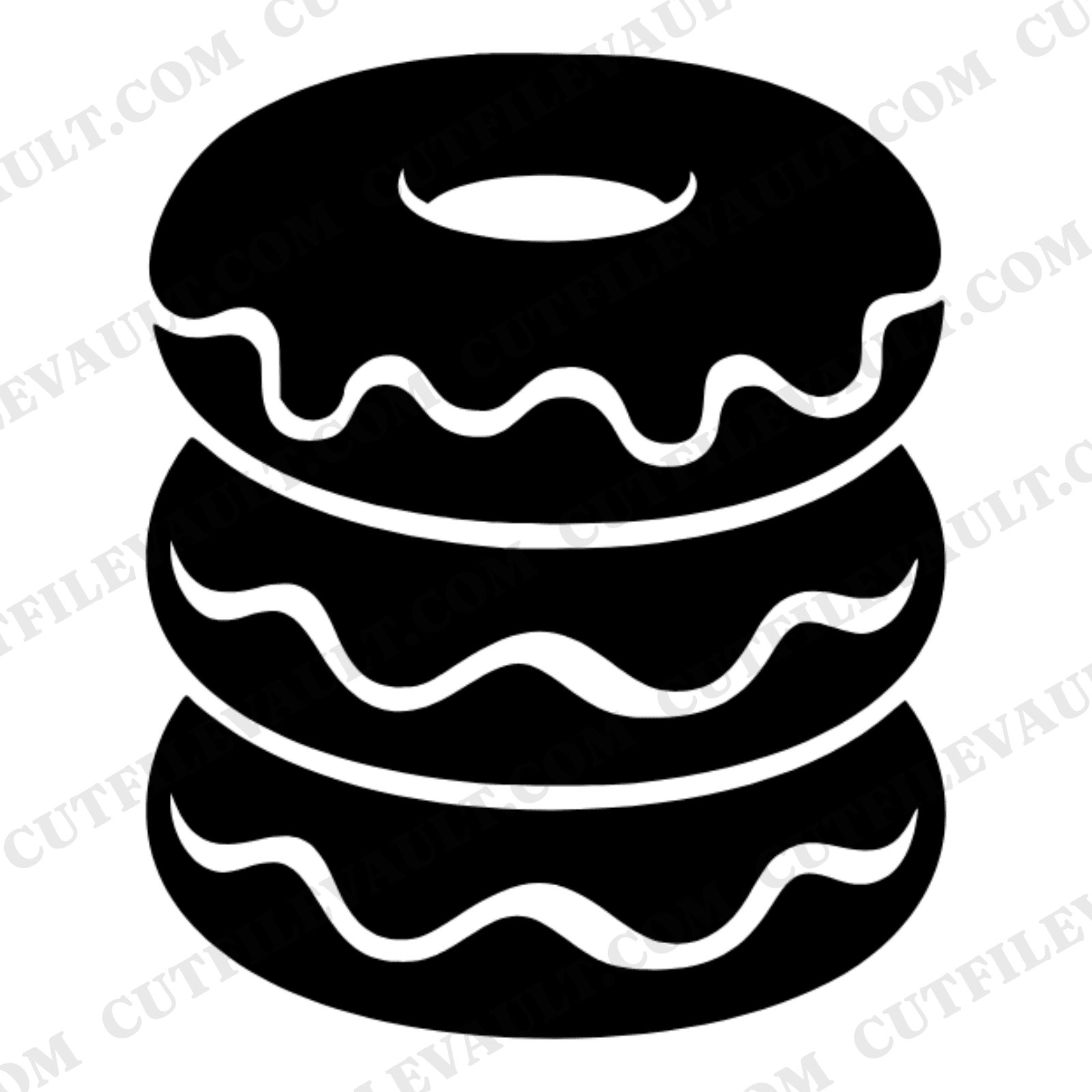 National Donut Day SVG PNG Stacked Donuts Tunnel View Cut File Mid Century Retro Decal Design — view 1