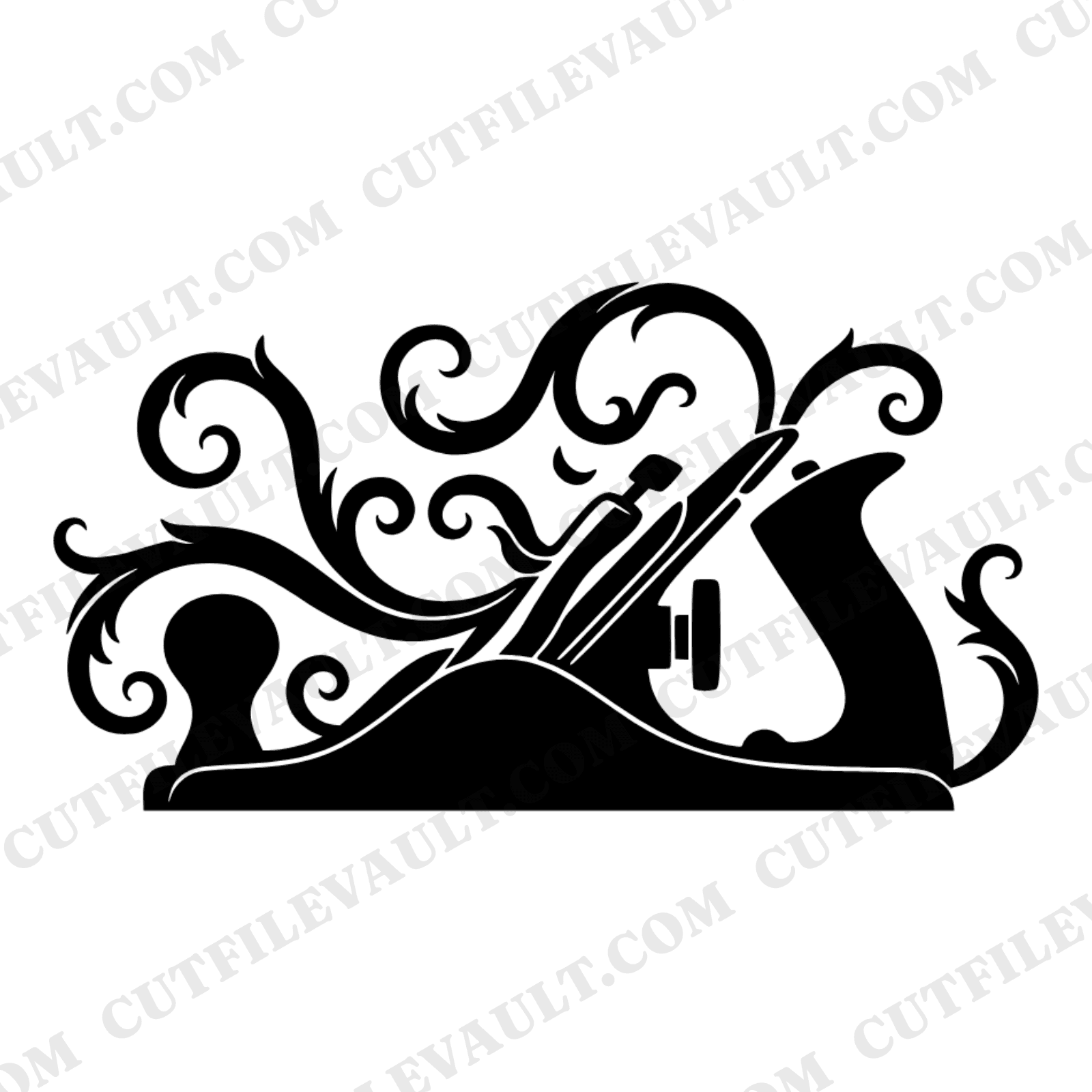 Vintage Hand Plane SVG PNG, Wood Shavings Wedding Clipart, Rustic Woodworker Craftsman Cut File