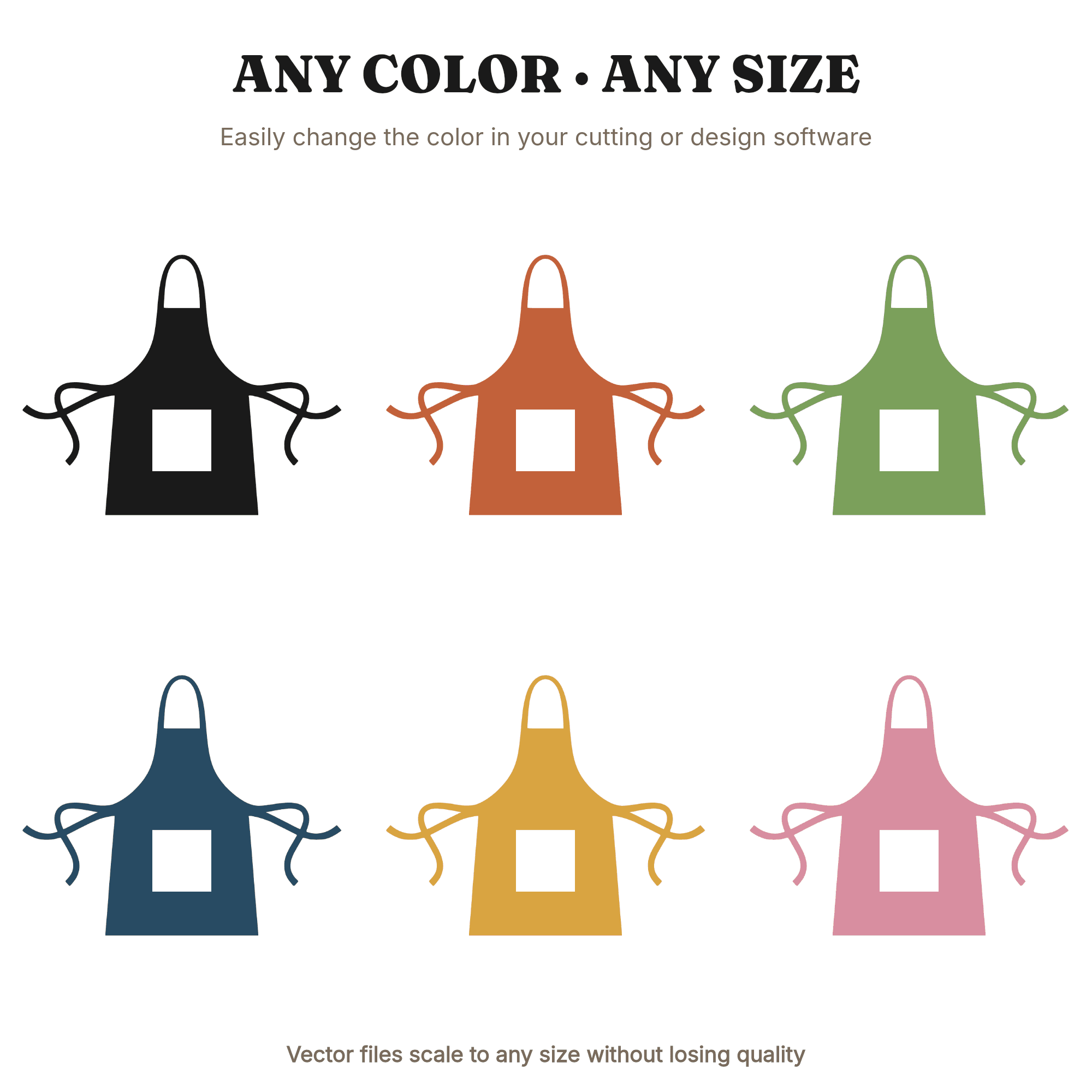 Mother's Day Apron SVG PNG, Minimalist Apron Silhouette Cut File, Modern Brutalist Design — view 2
