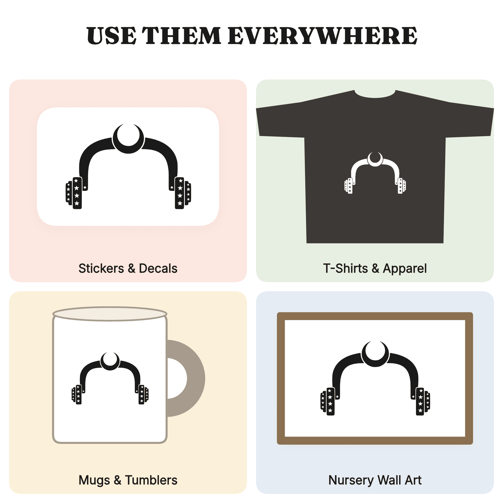 Celestial Lunchbox Handle SVG PNG, Moon Clasp Cut File, Back to School Mystical Design — view 3