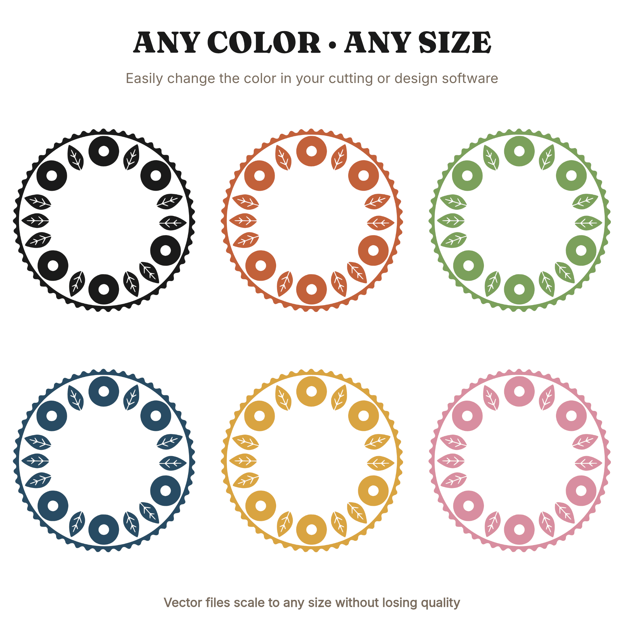 National Donut Day Wreath SVG PNG Folk Art Bakery Rolling Pin Cutter Cut File Craft Design — view 2