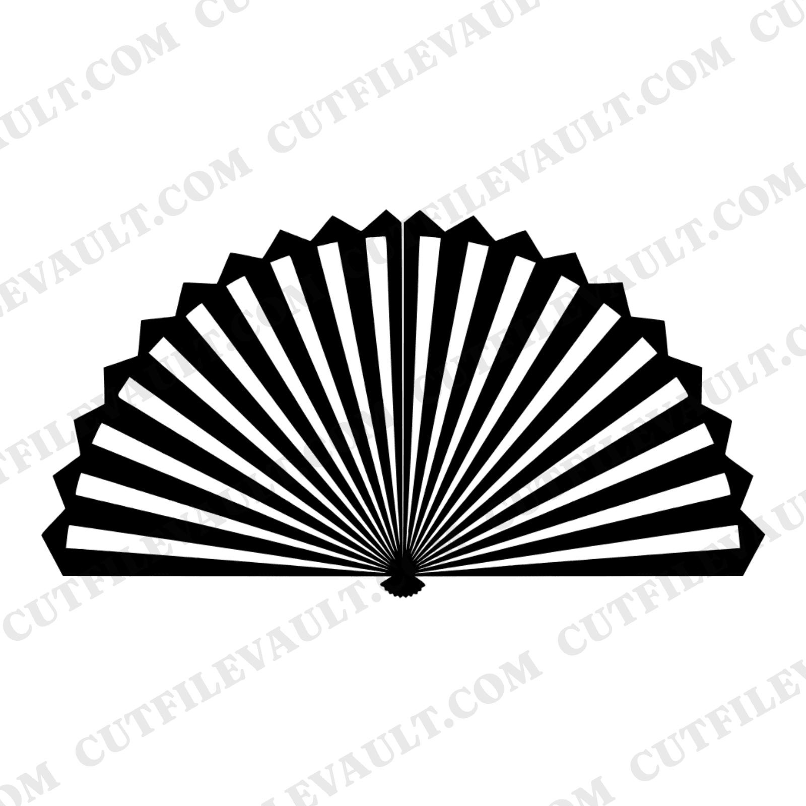 Scandinavian Pleated Fan SVG PNG, Fourth of July Paper Fan Semicircle Cut File, Minimalist Patriotic