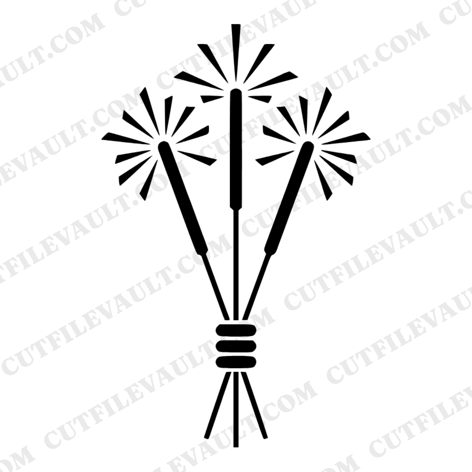 Fourth of July Sparkler SVG PNG, Fireworks Starburst Cut File, Patriotic Sparkler Bundle Design