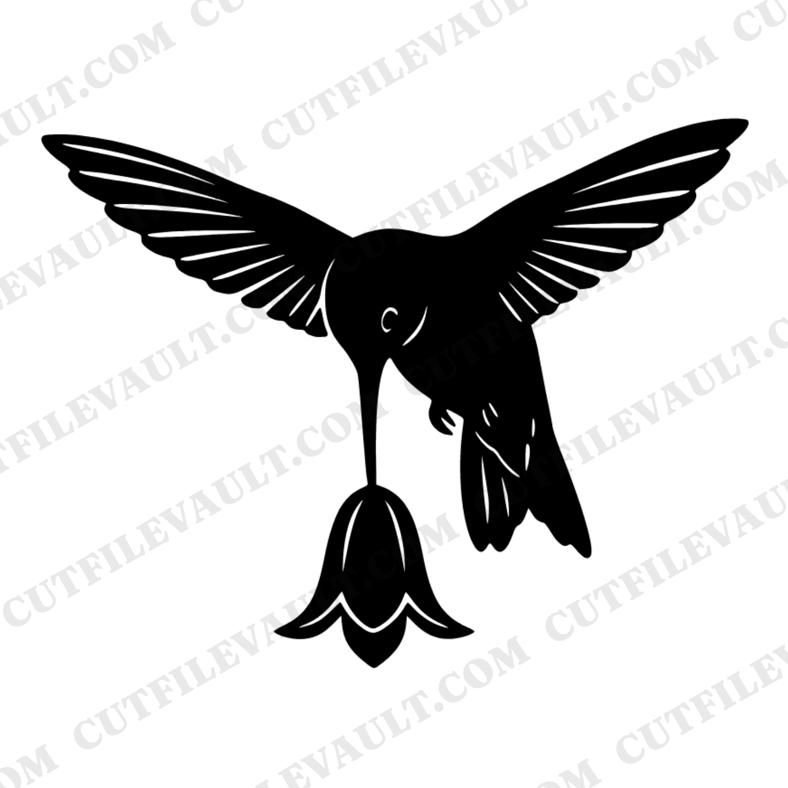 Hummingbird SVG PNG Vintage Botanical Flower Silhouette Cut File for Mother's Day Vinyl Crafts