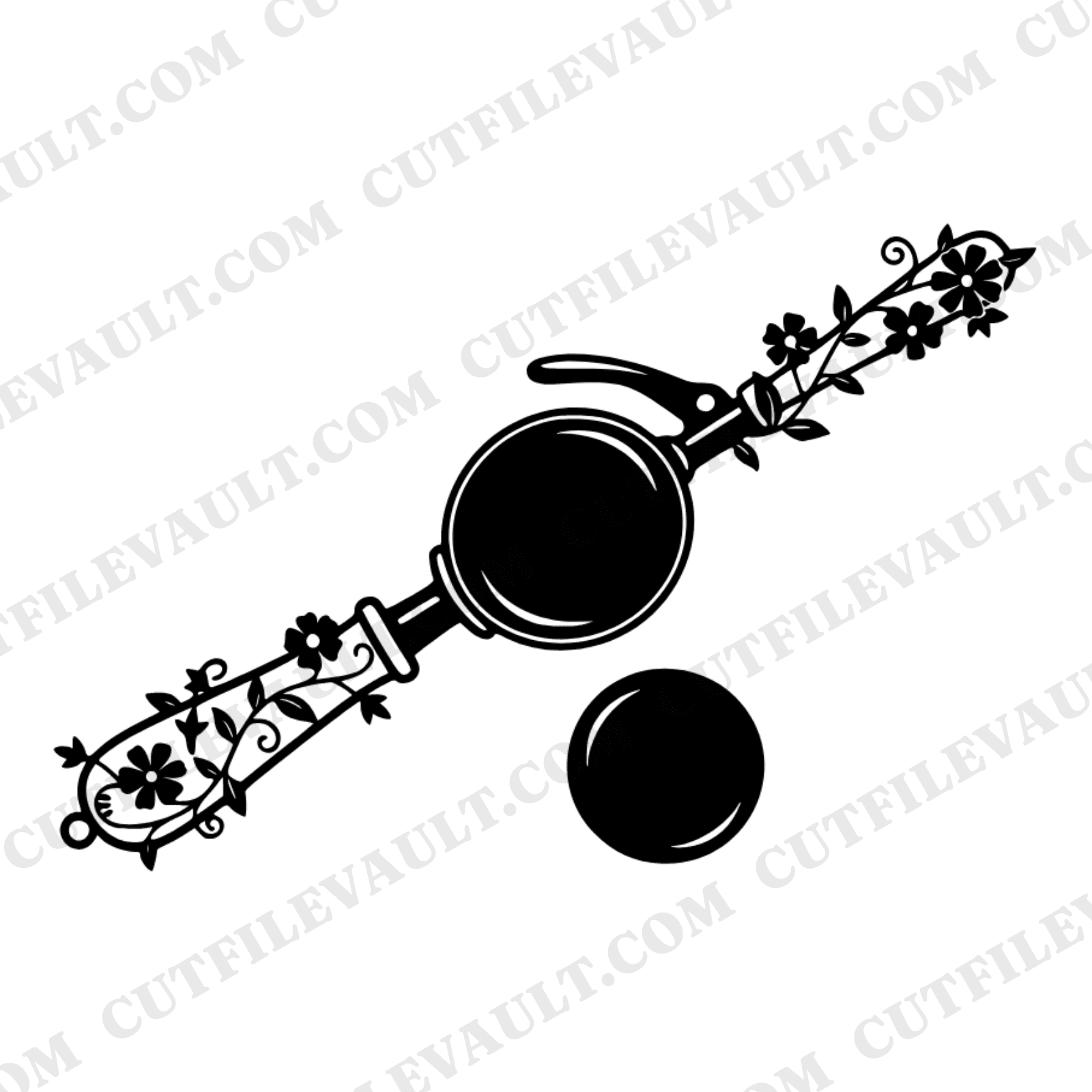 Vintage Ice Cream Scoop SVG PNG, Cottagecore Floral Wildflower, National Ice Cream Day Clipart