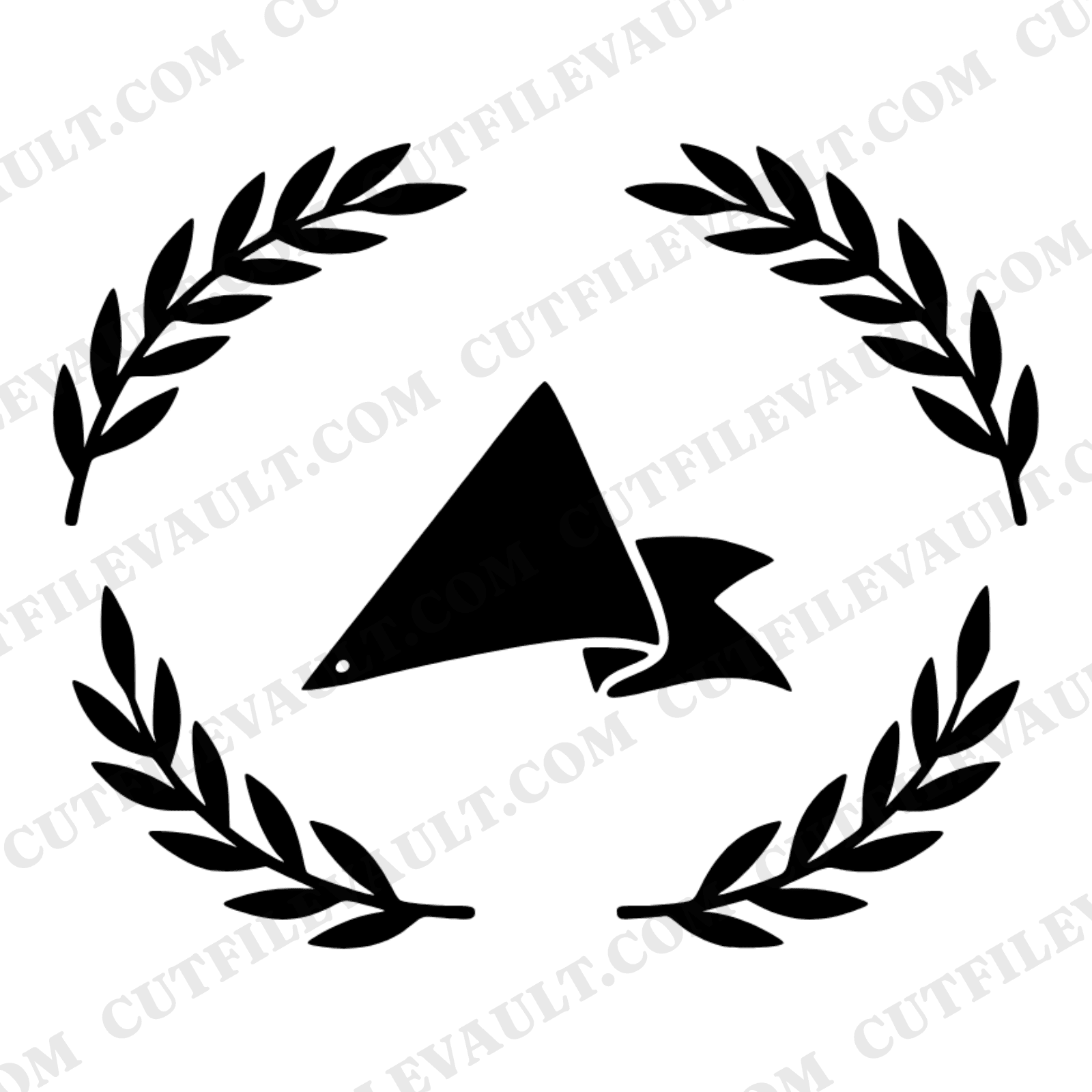 Memorial Day Folded Flag SVG PNG, Laurel Wreath Frame Cut File, Patriotic Boho Design for Cricut