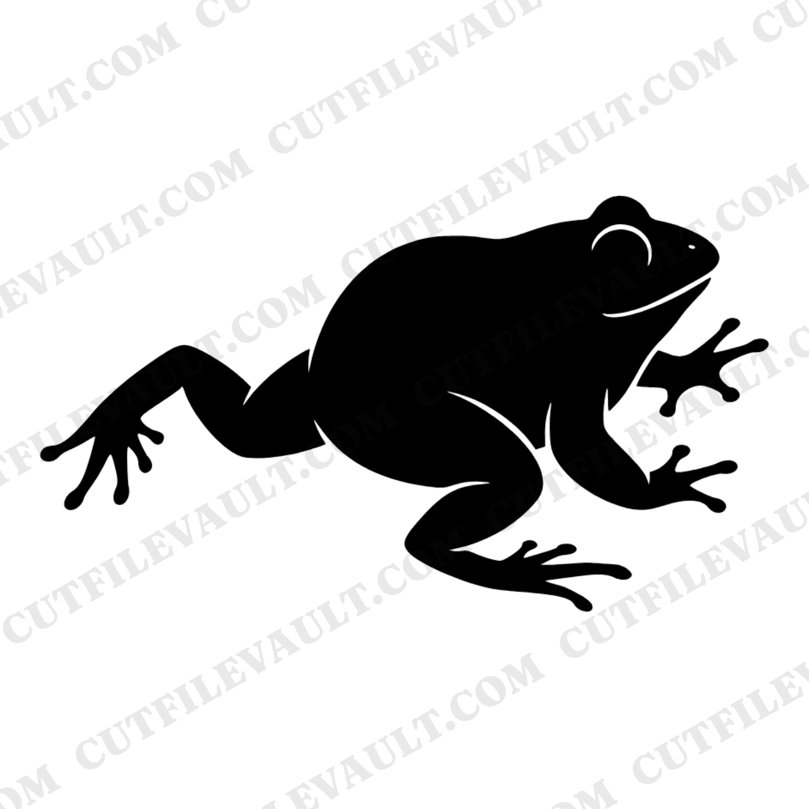 Chubby Frog Jumping SVG PNG, Mid Century Kawaii Frog Silhouette, Frog Jump Day Cut File