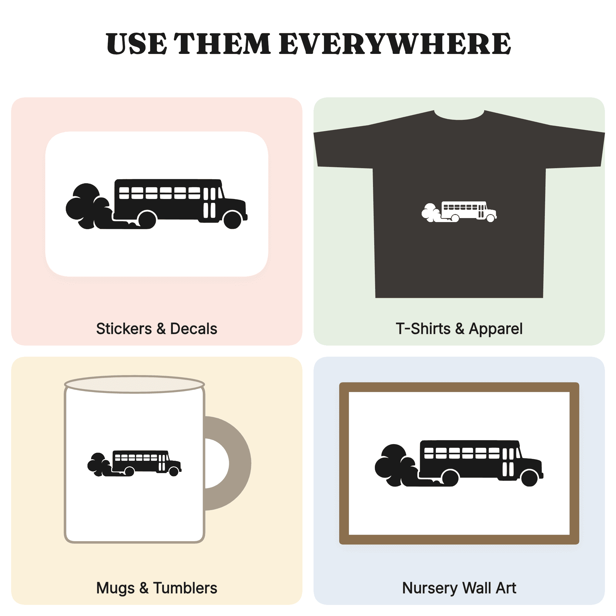 School Bus SVG, Dust Cloud Silhouette PNG, Back to School Cut File, Yellow Bus Clipart Design — view 3