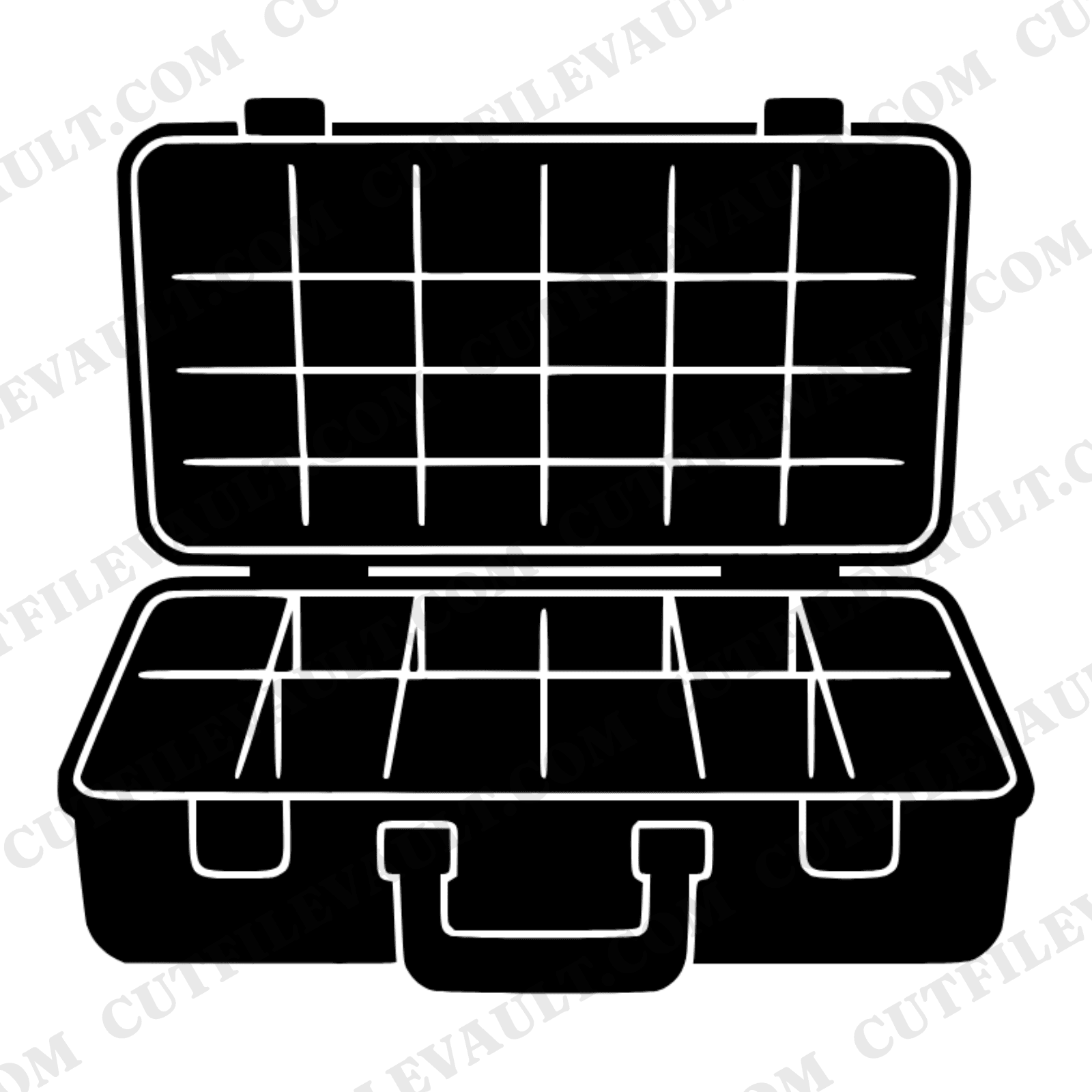 Tackle Box SVG PNG Open Fishing Box Silhouette Father's Day Retro Cut File Cricut Vinyl Design