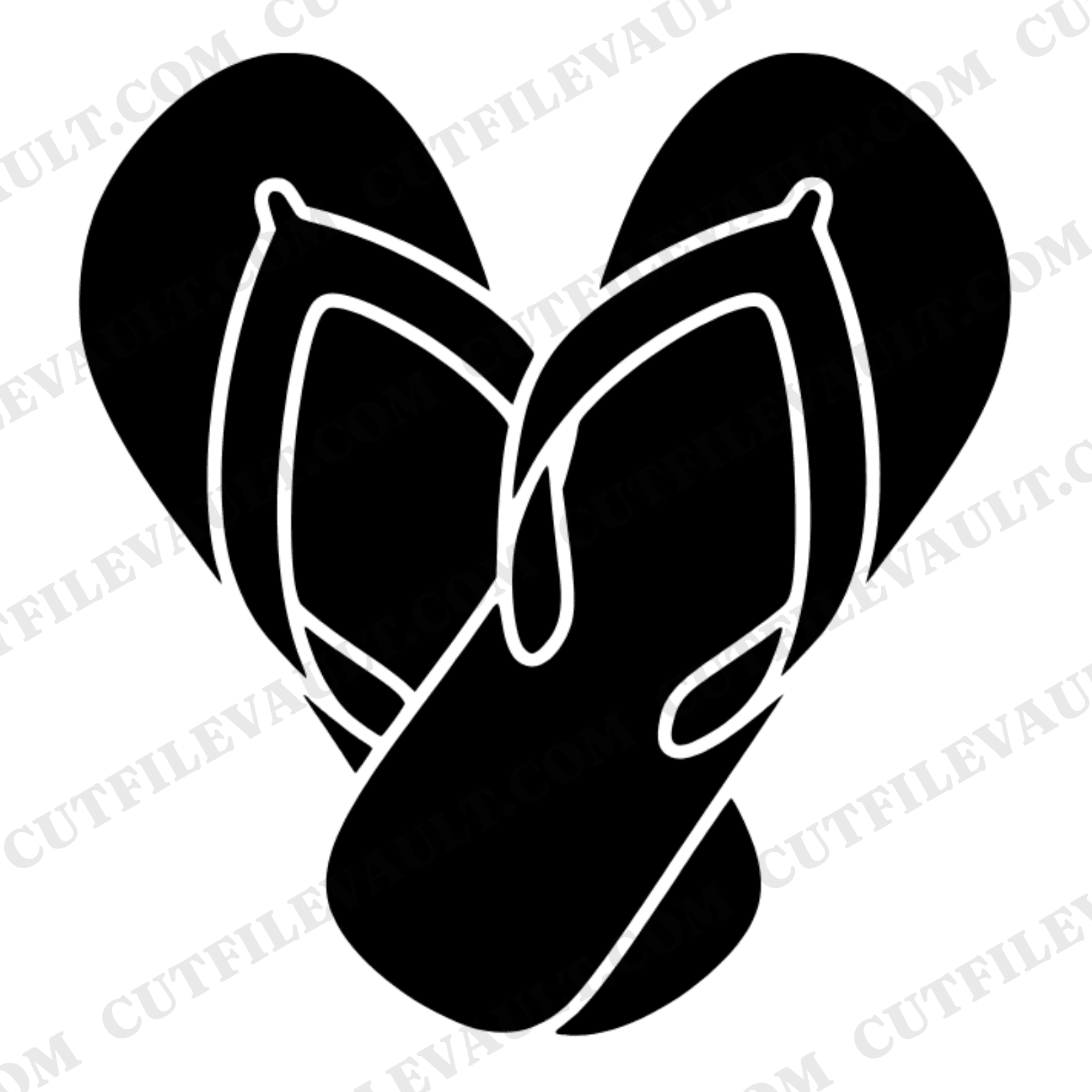 Art Deco Flip Flops SVG PNG Crossed Summer Silhouette Cut File Beach Tote Design Geometric