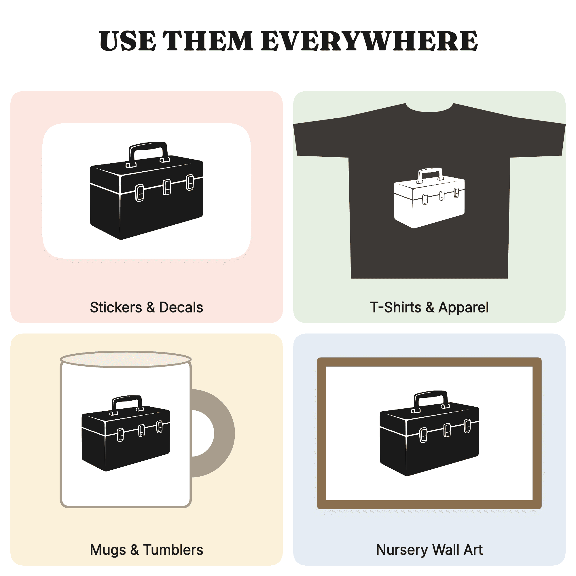 Classic Toolbox SVG PNG Father's Day Cut File Vintage Tool Box Silhouette Dad Gift Craft Design — view 3