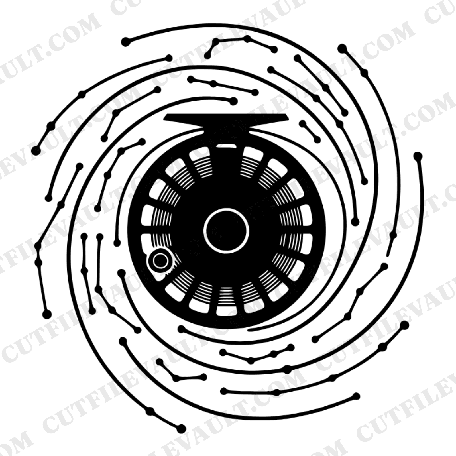 Celestial Fly Fishing Reel SVG PNG, Constellation Star Map Design, Fathers Day Fishing Gift Cut File
