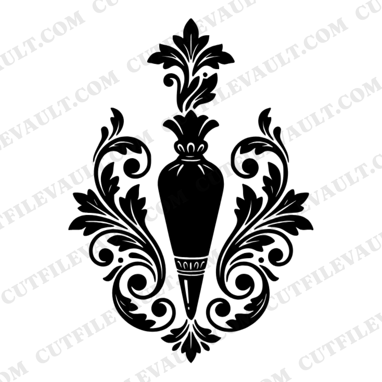 Vintage Pastry Bag SVG PNG, Ornamental Icing Flourish, Baker Monogram Cut File, National Doughnut Day