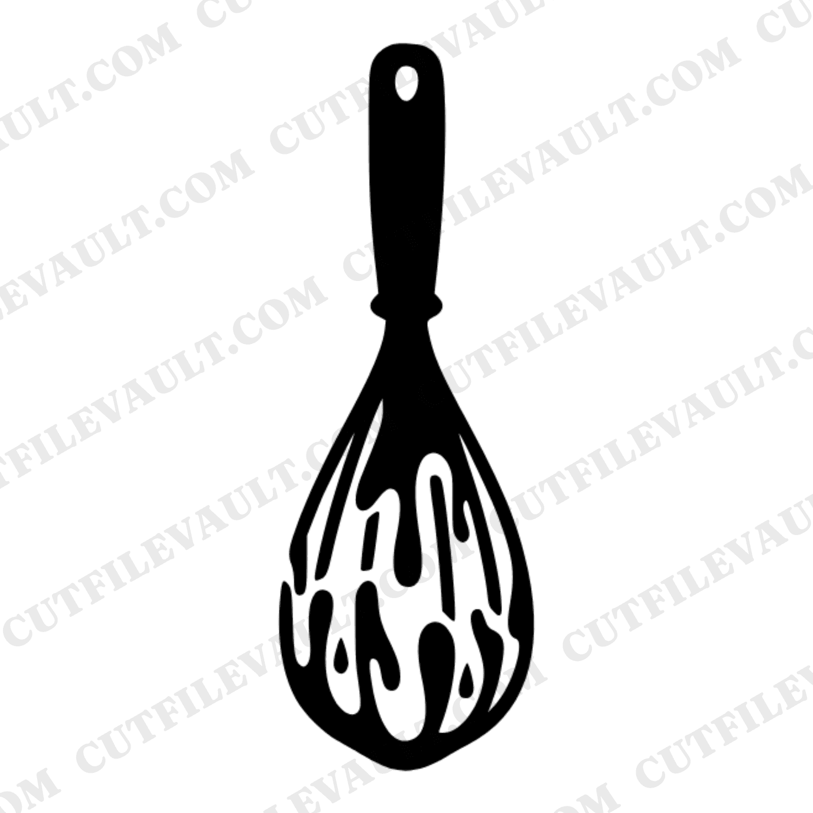 Retro Whisk SVG with Donut Batter Drips PNG, National Donut Day Kitchen Cut File, Vintage Bakery Design